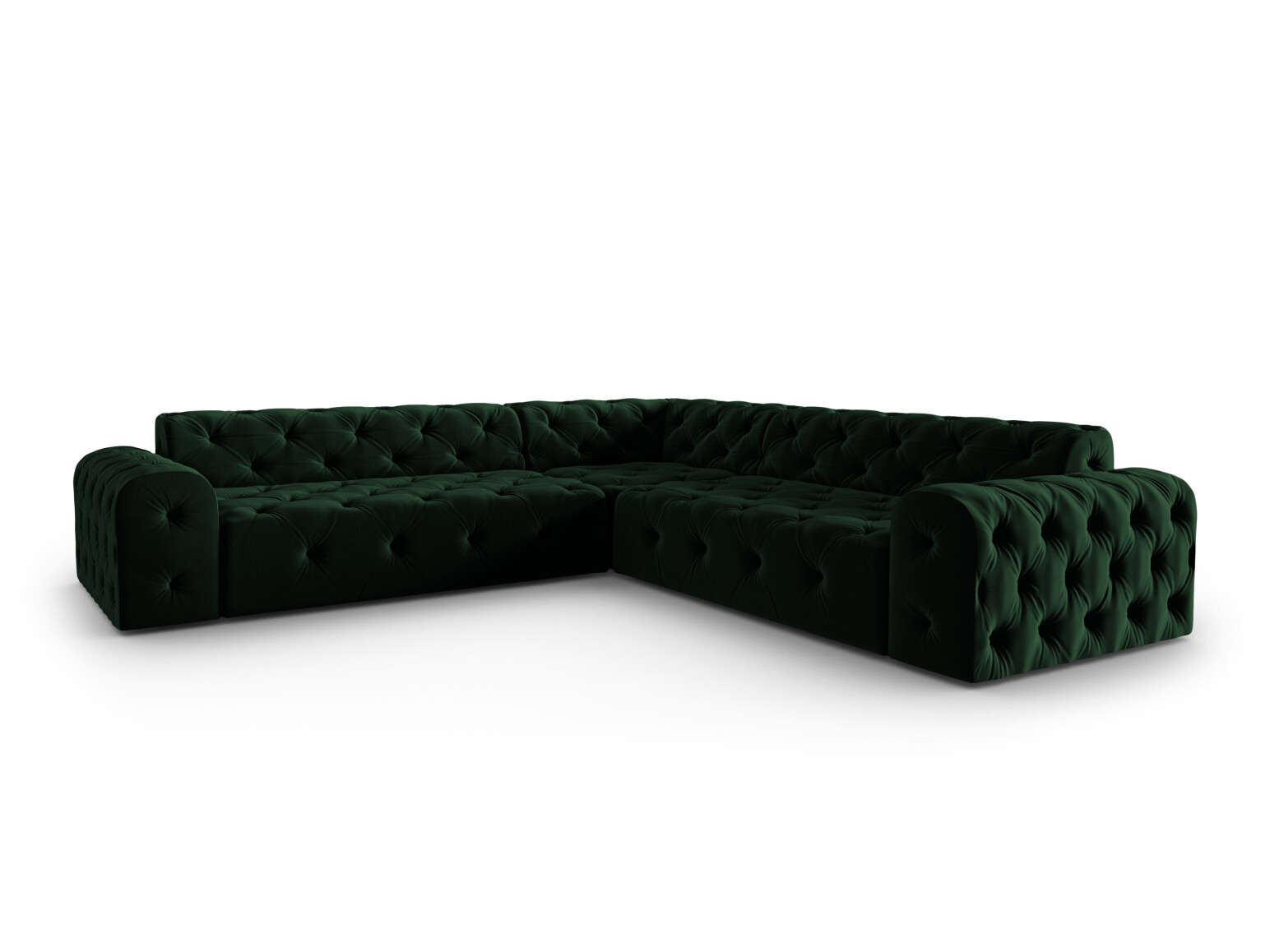 Chesterfield kotna garnitura Lartiva 104 (Opera Deep zelena)