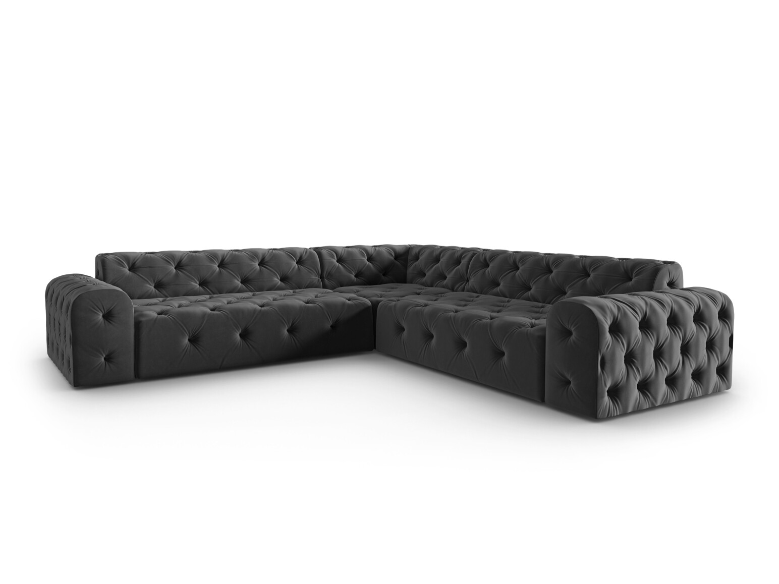 Chesterfield kotna garnitura Lartiva 104 (Opera Grafit)