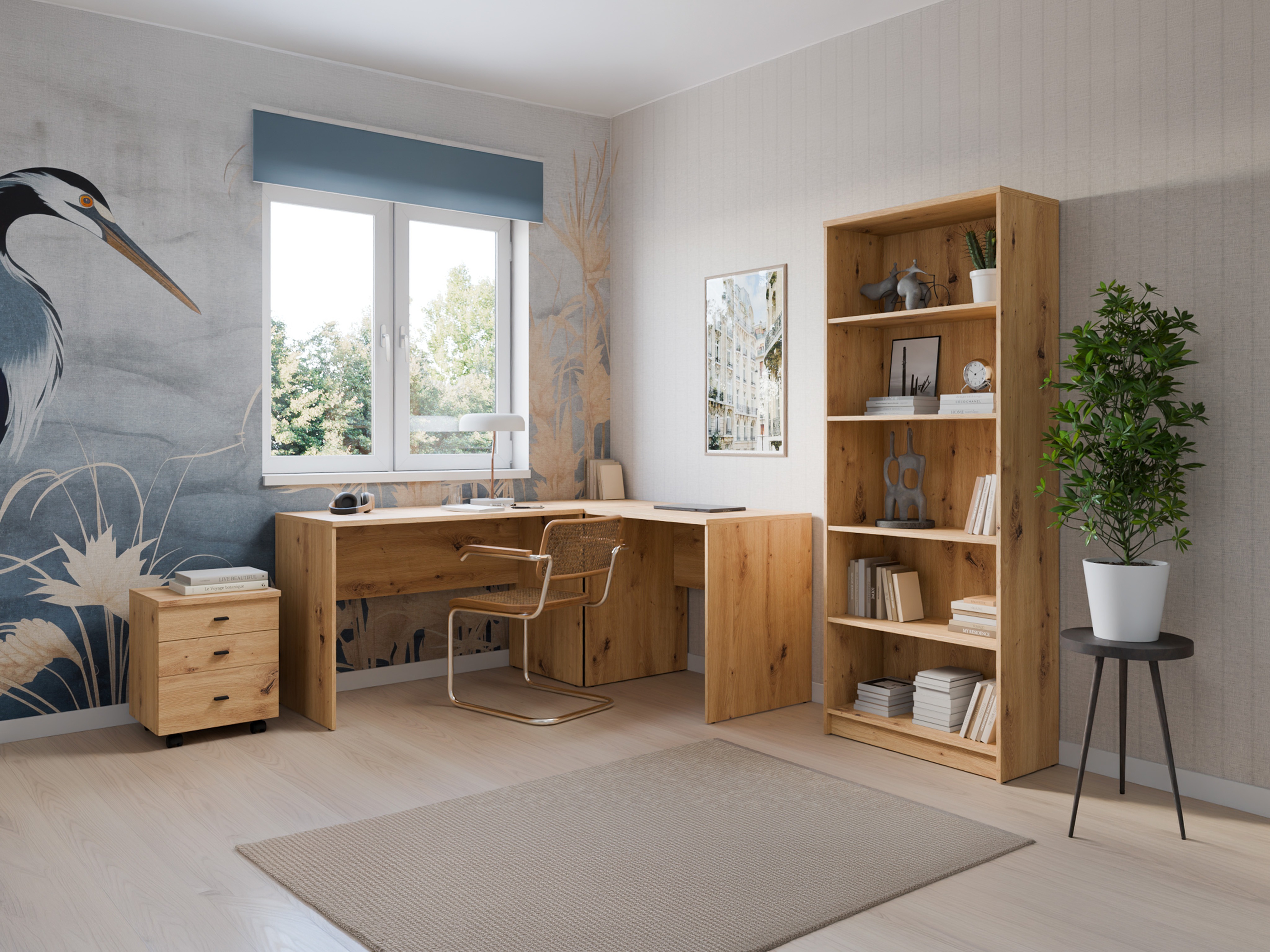 Komplet za domačo pisarno Fiofive 120 (Artisan hrast)