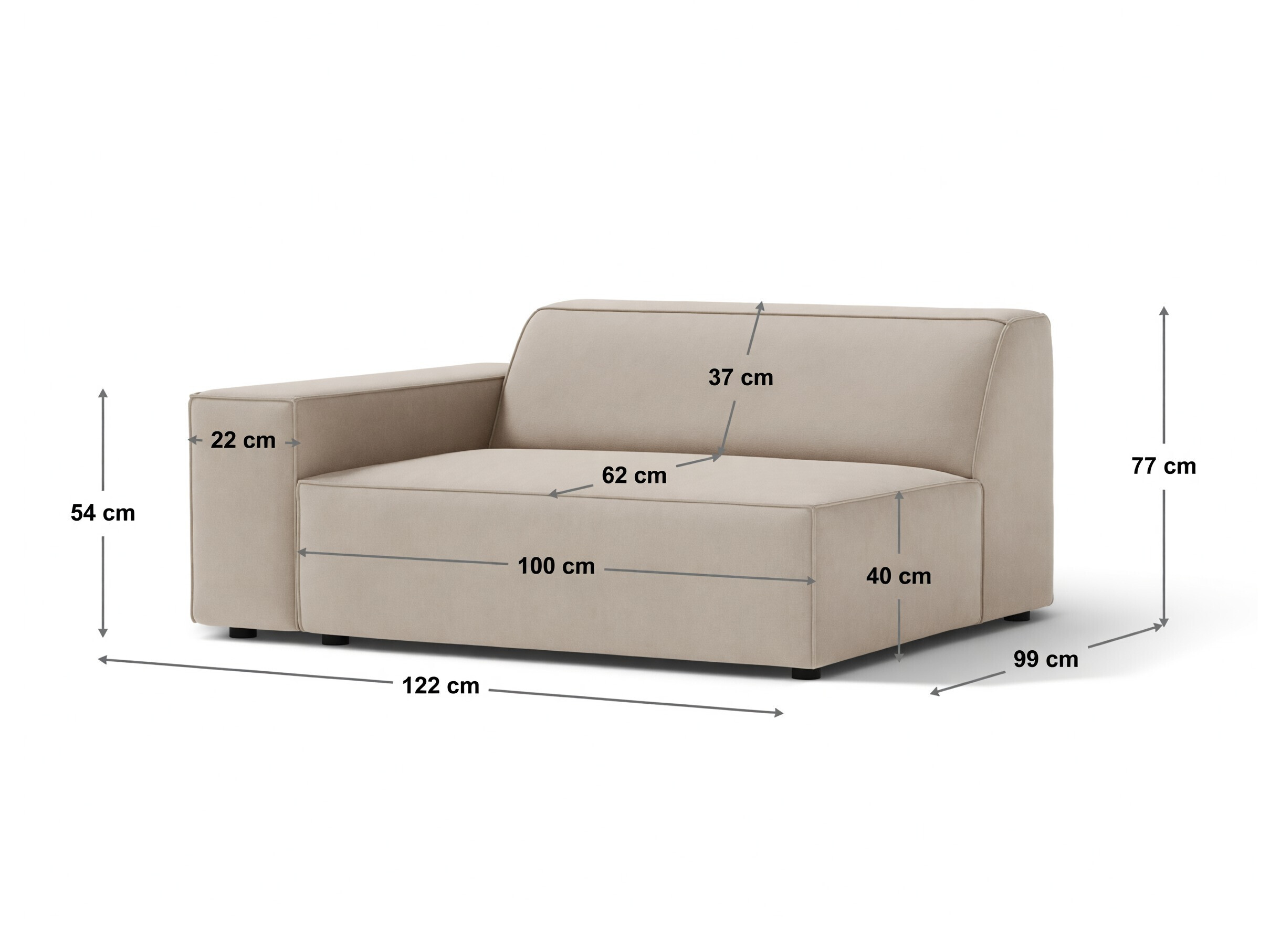 Modularni sedežni element Lomcalu 126 (Bluvel 13)