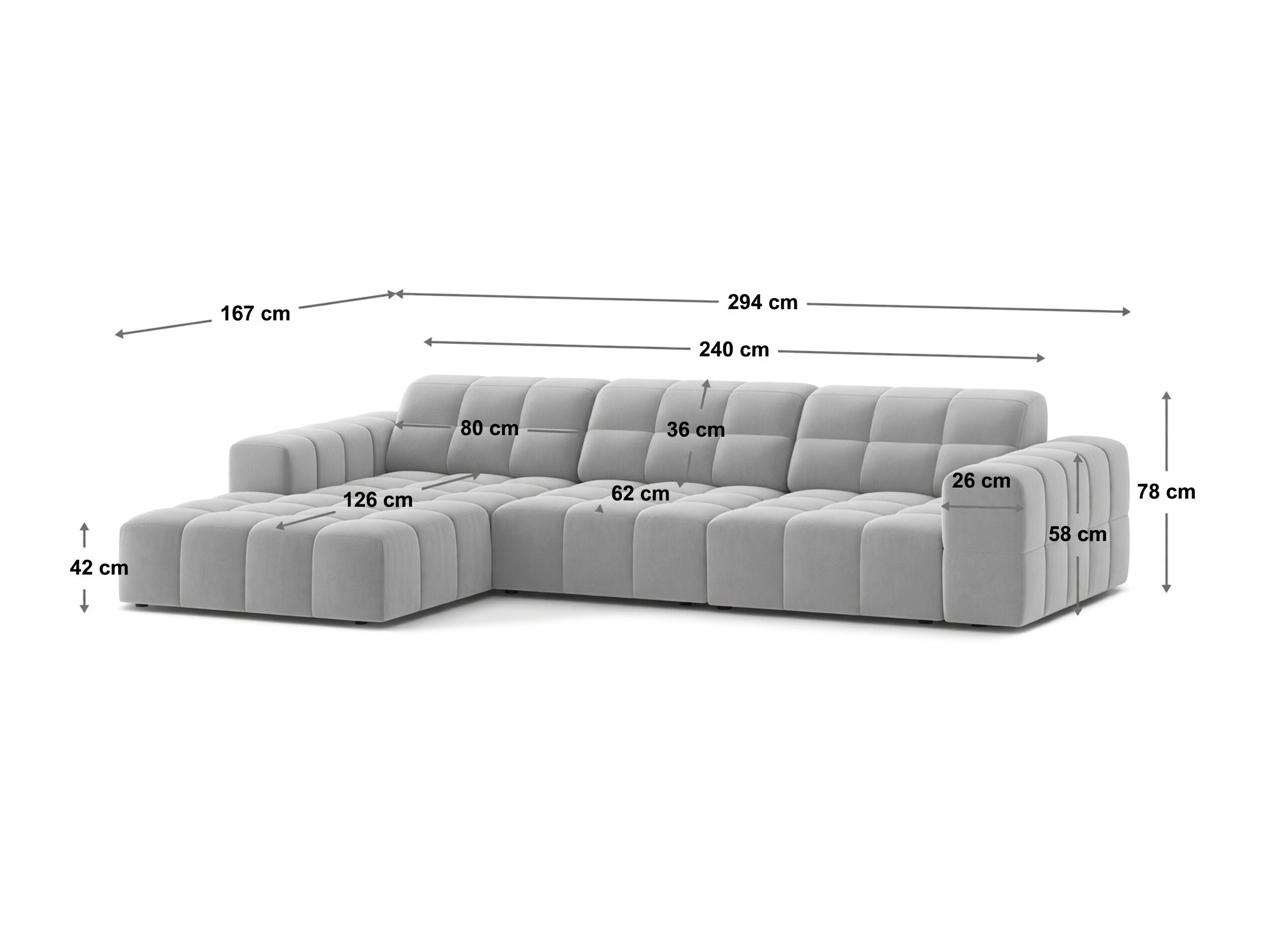 Modularna kotna sedežna garnitura Somelo 102 (Bluvel 30)