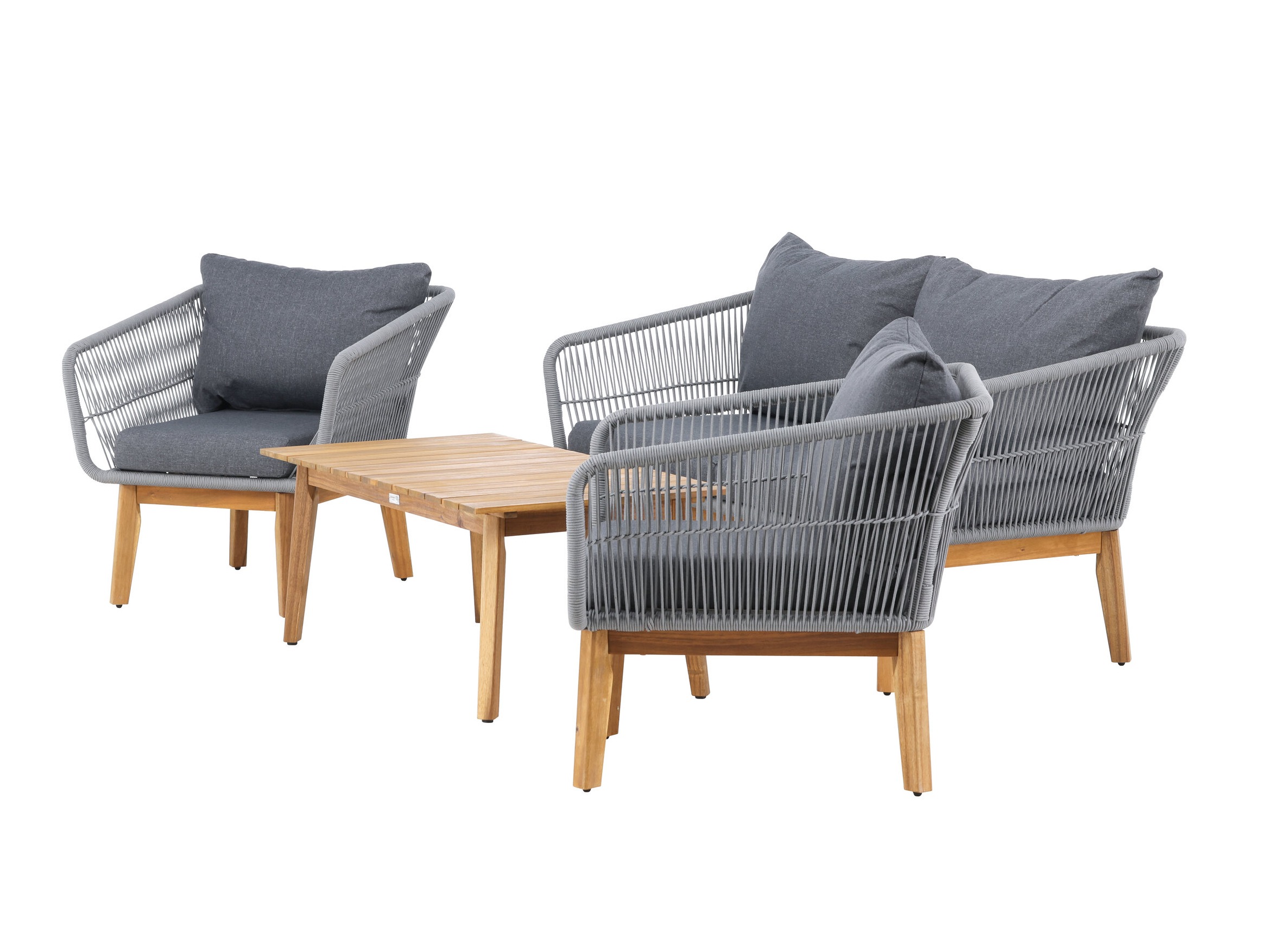 Komplet vrtnega pohištva Dallas 661 (Siva + Akacijev)