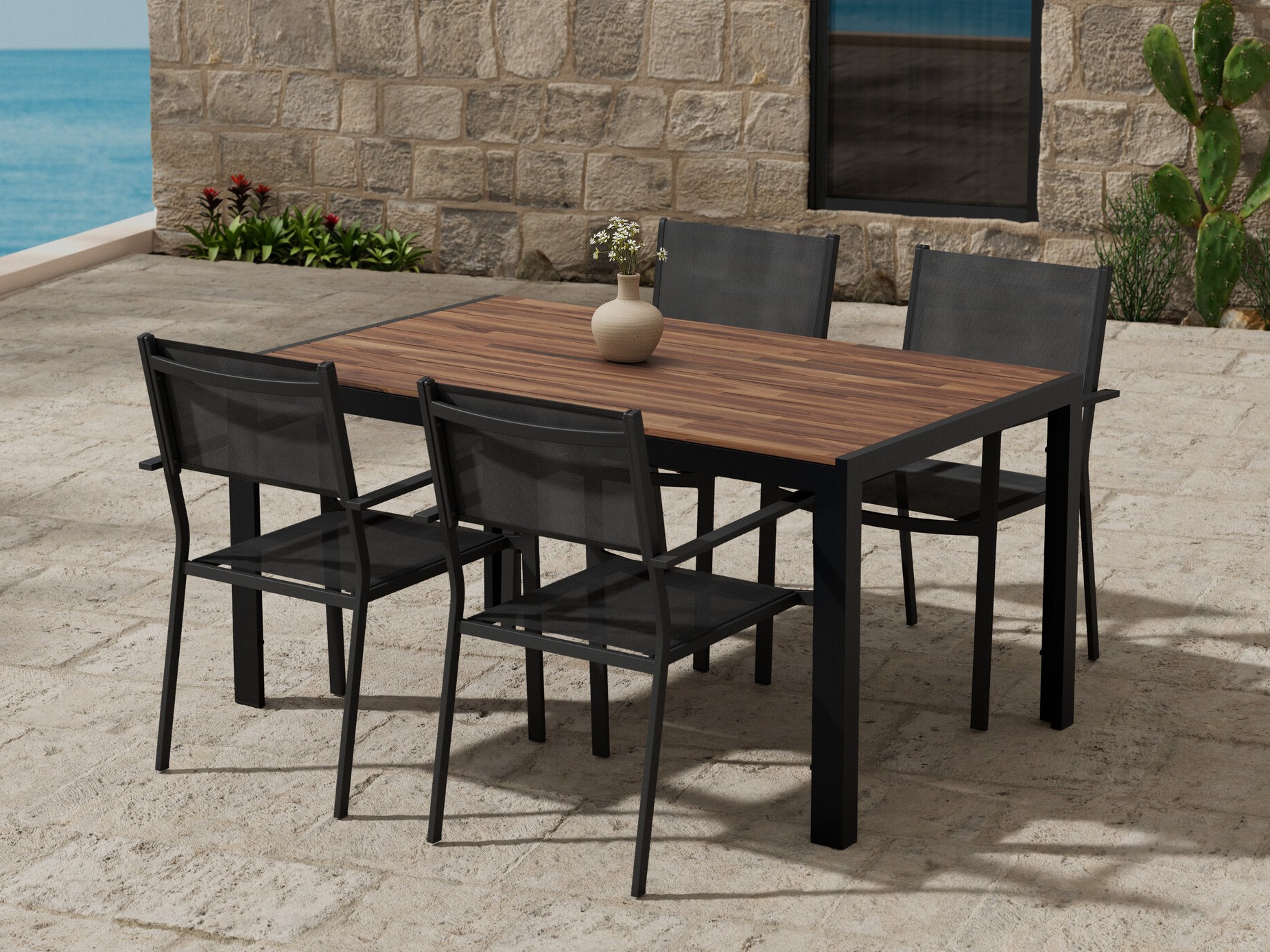 Komplet mize in stolov Dallas 5299