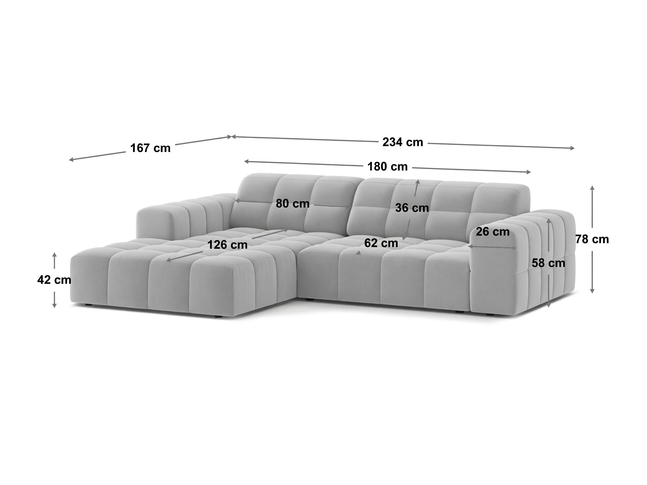 Modularna kotna sedežna garnitura Somelo 108 (Bluvel 77)