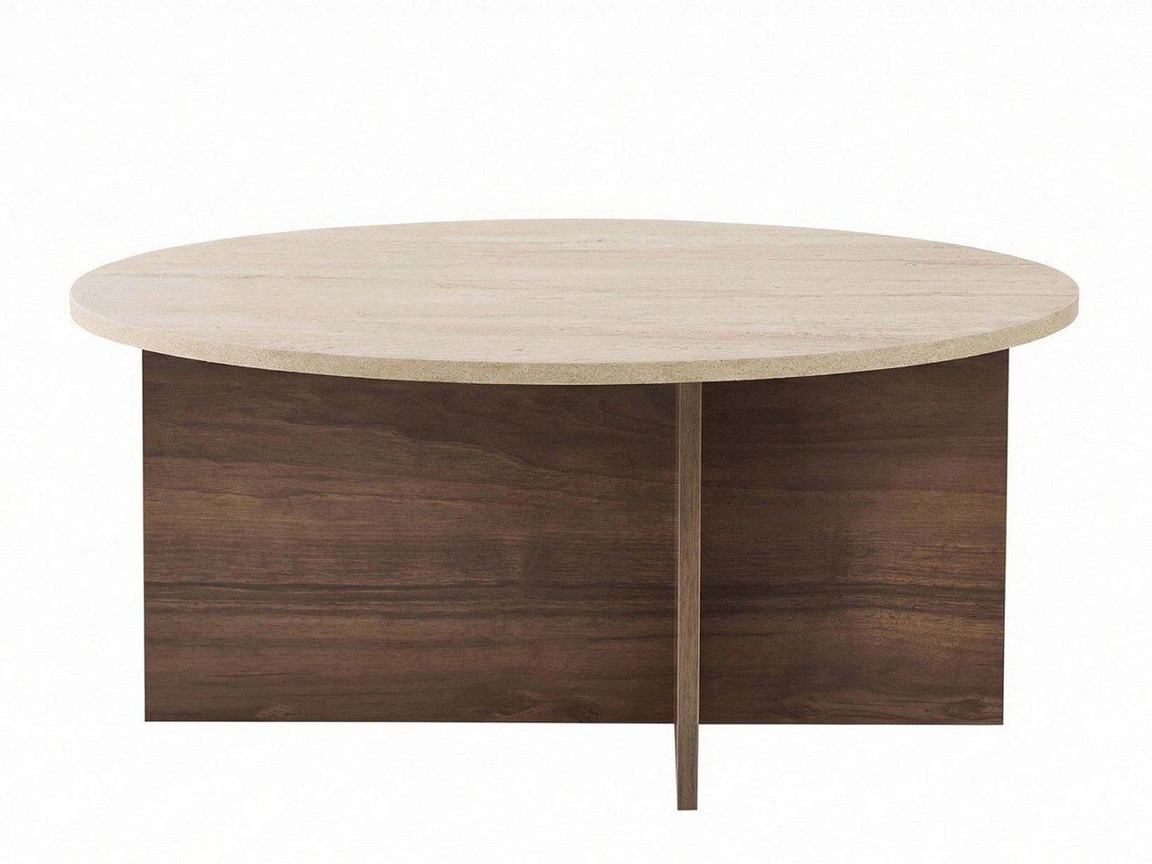 Klubska mizica Novato 137 (Svetla Travertine + Oreh)