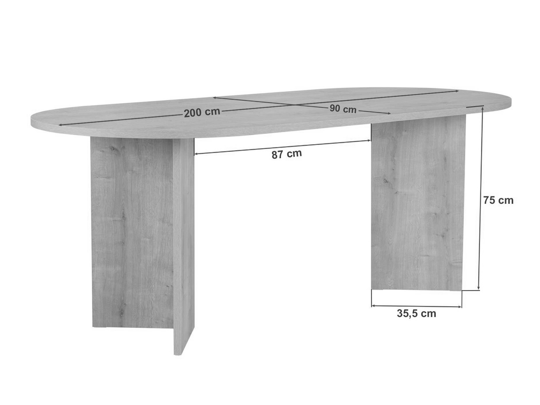 Miza Novato 138 (Svetla Travertine + Oreh)