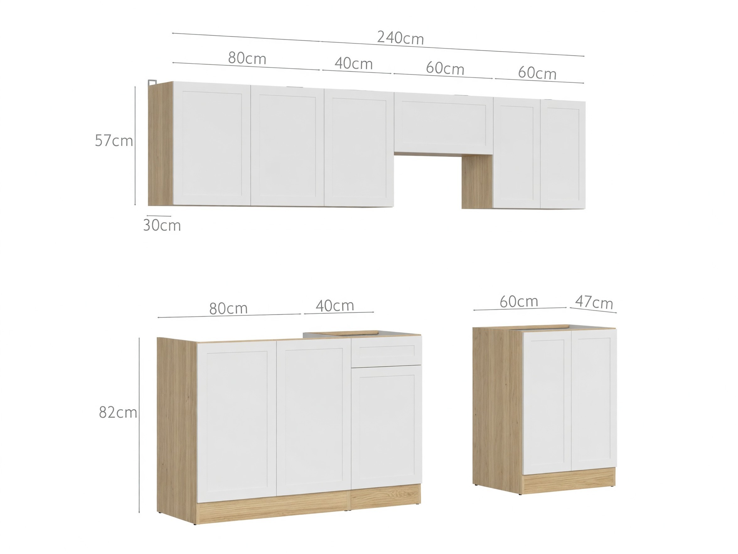 Modularni kuhinjski komplet Line Grey 120