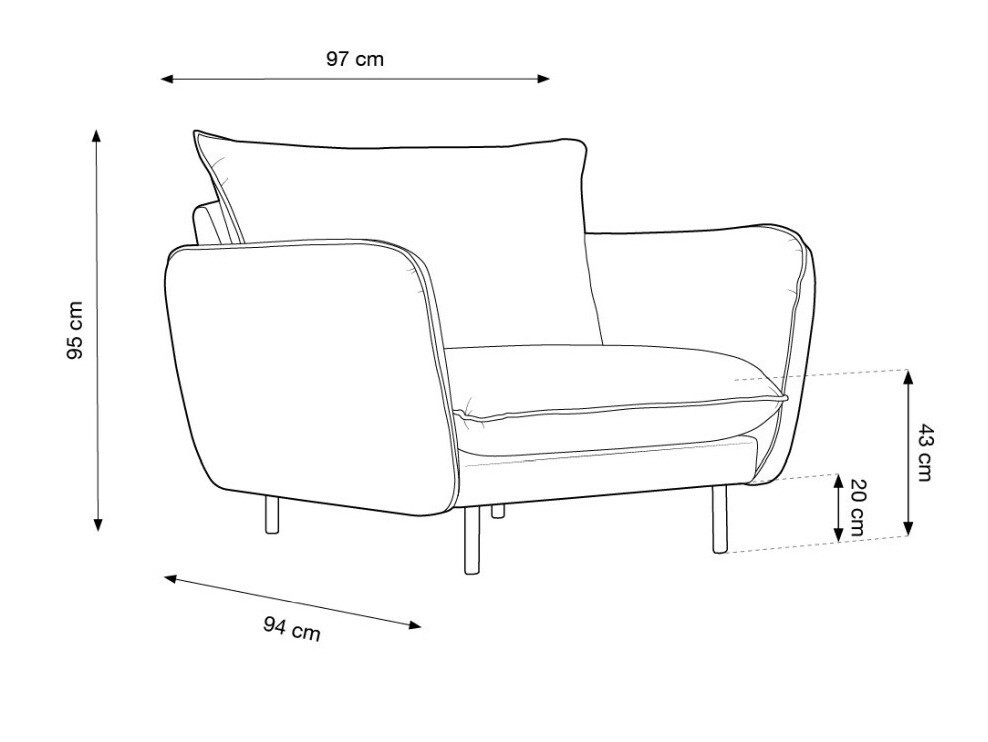 Fotelj Ferlevi 110 (Bluvel 18)
