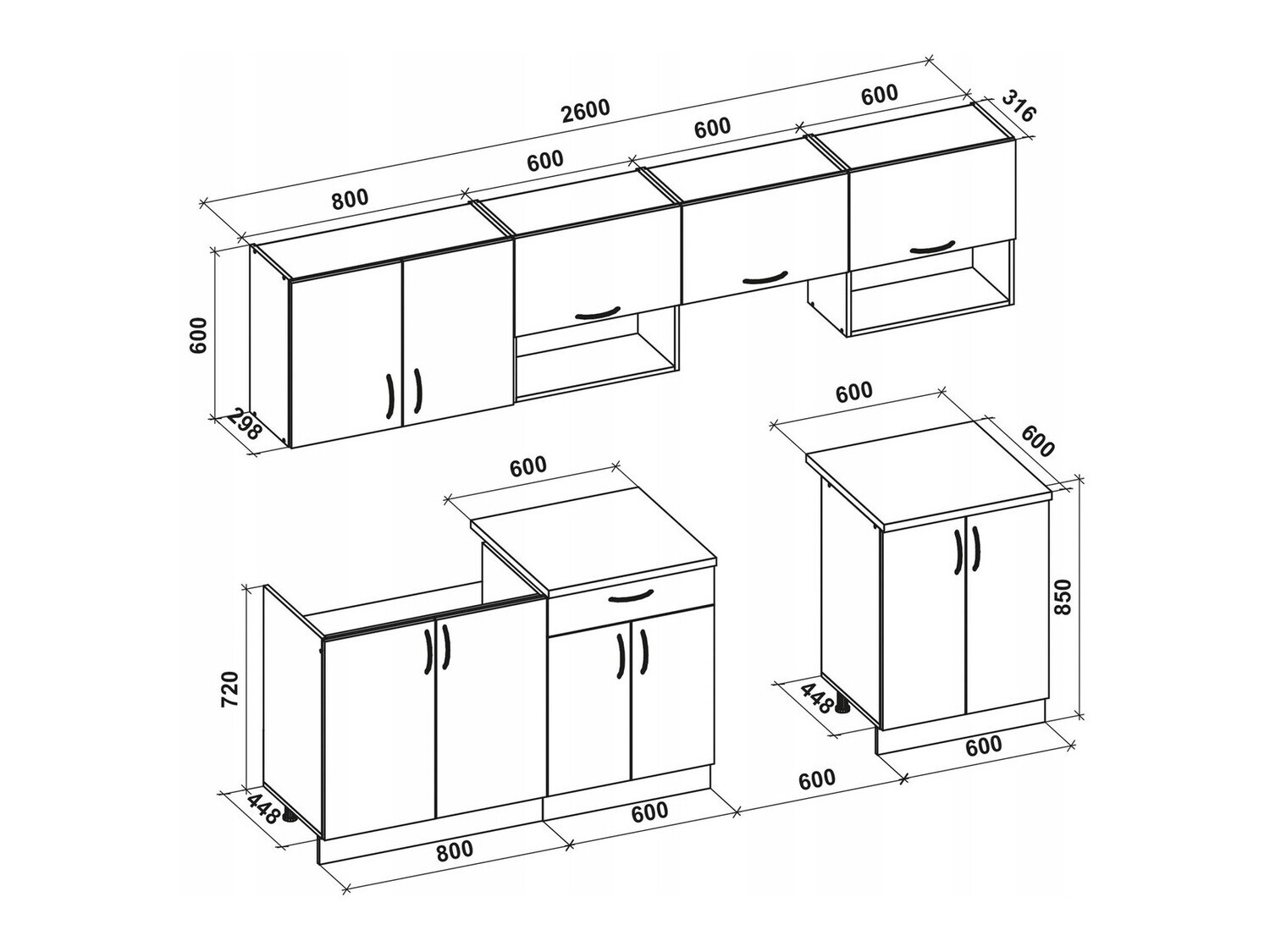 Kuhinjski blok Houston 858 (Cremona hrast + Kašmir)