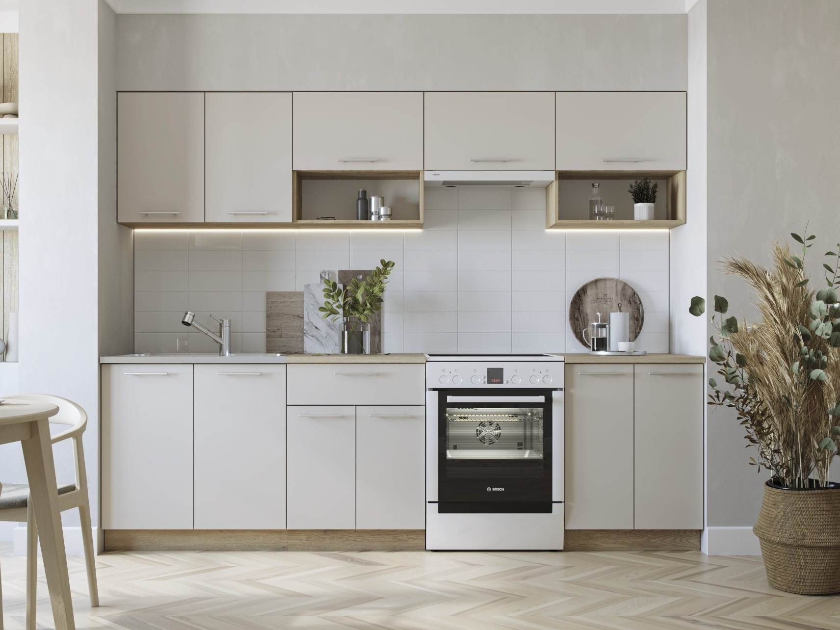 Kuhinjski blok Houston 858 (Cremona hrast + Kašmir)