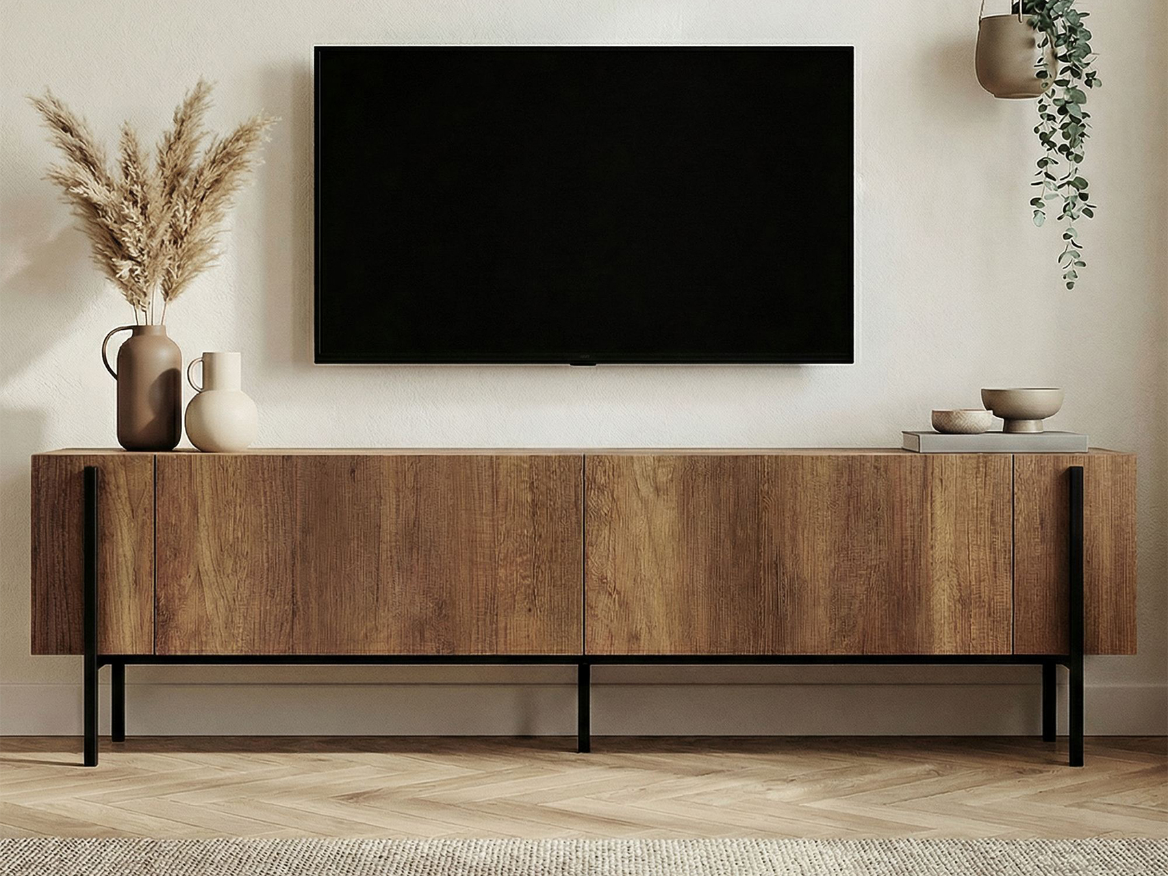 TV-omarica Novato 154 (Črna + Oreh)