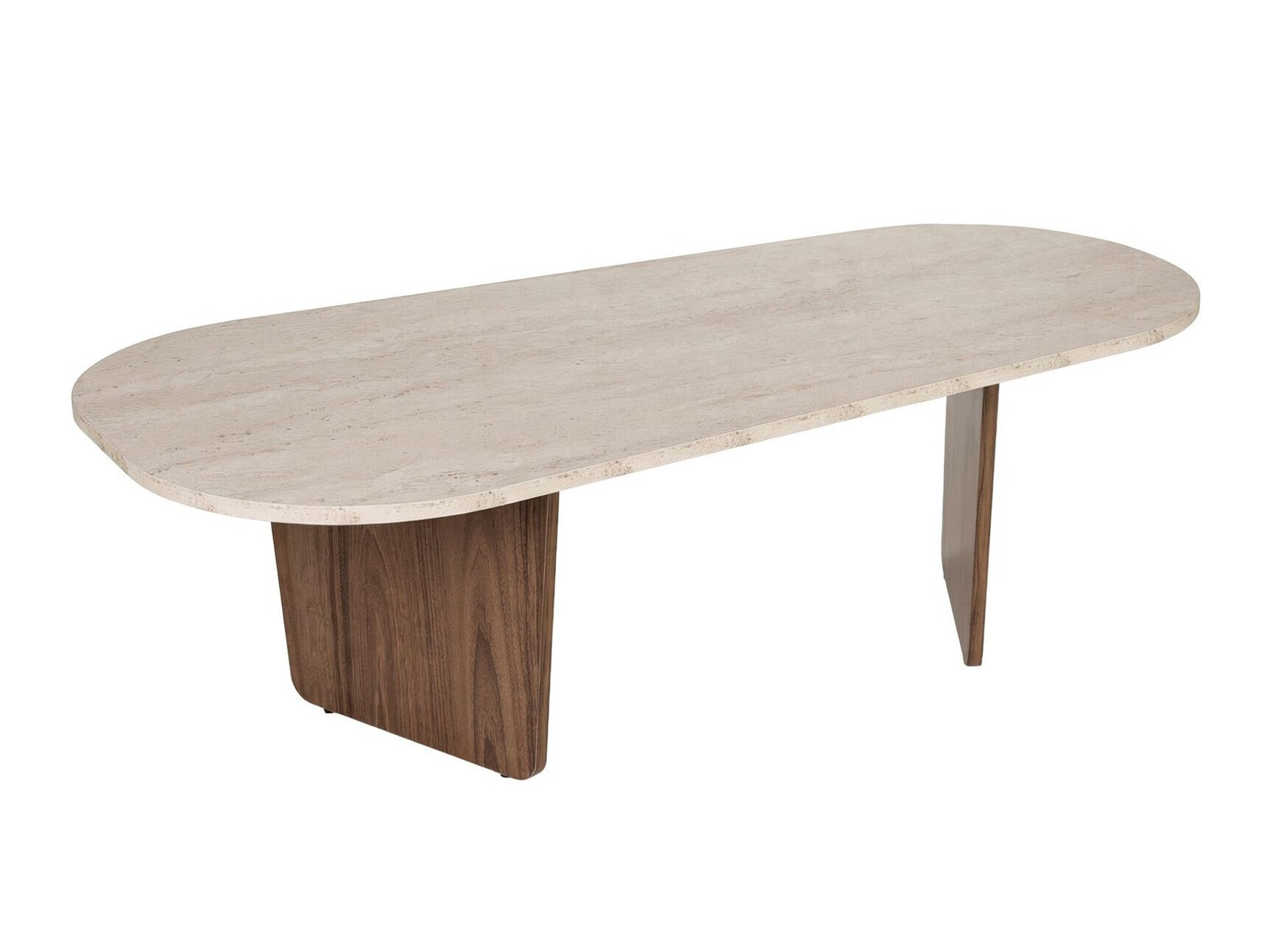 Klubska mizica Novato 135 (Svetla Travertine + Oreh)