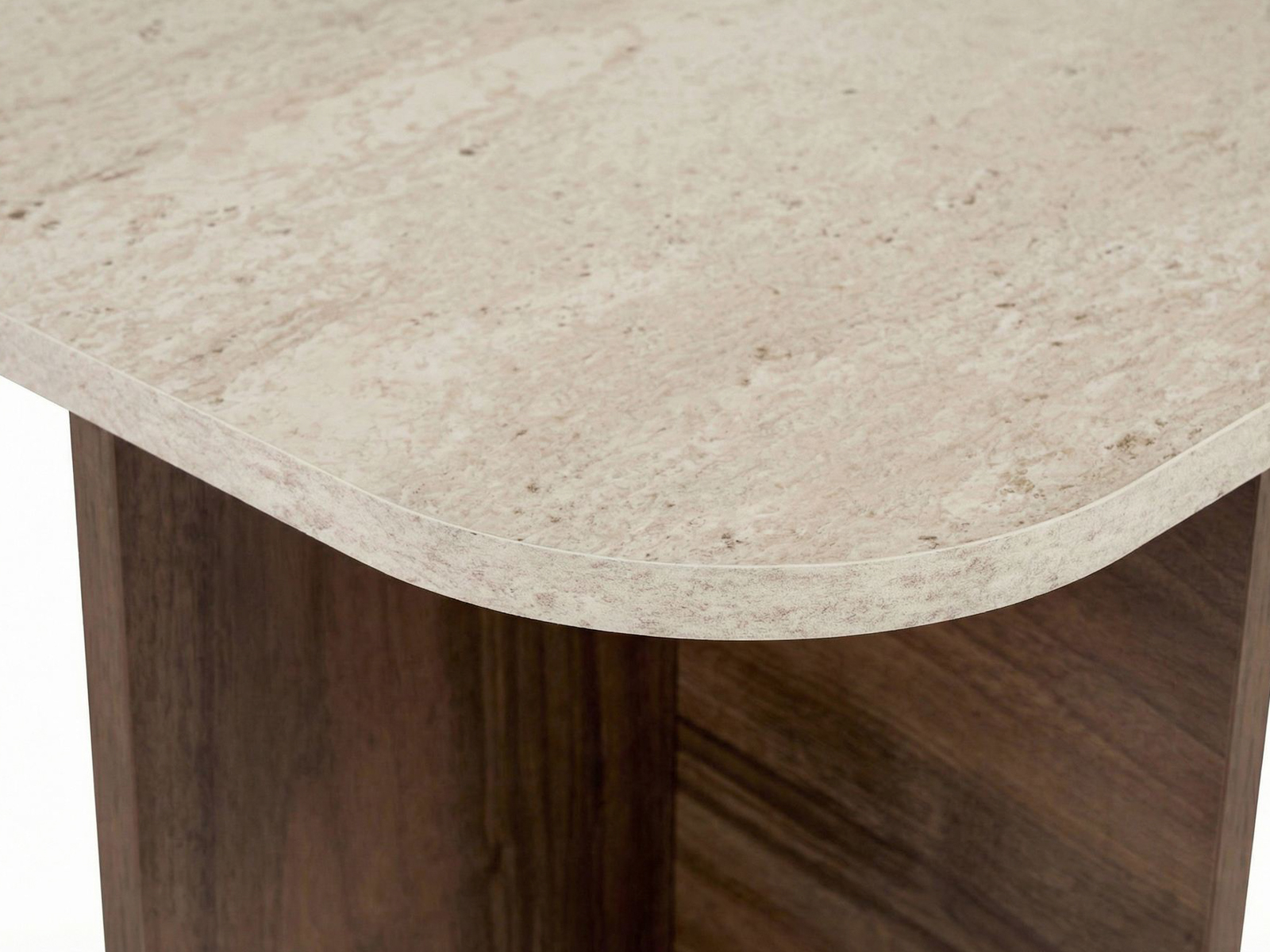 Klubska mizica Novato 164 (Oreh + Svetla Travertine)