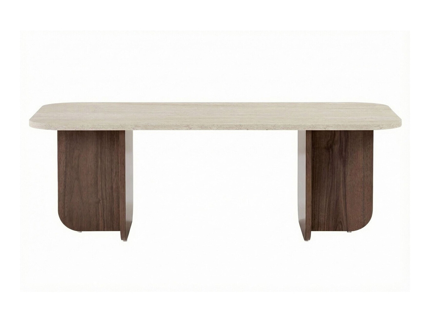 Klubska mizica Novato 164 (Oreh + Svetla Travertine)