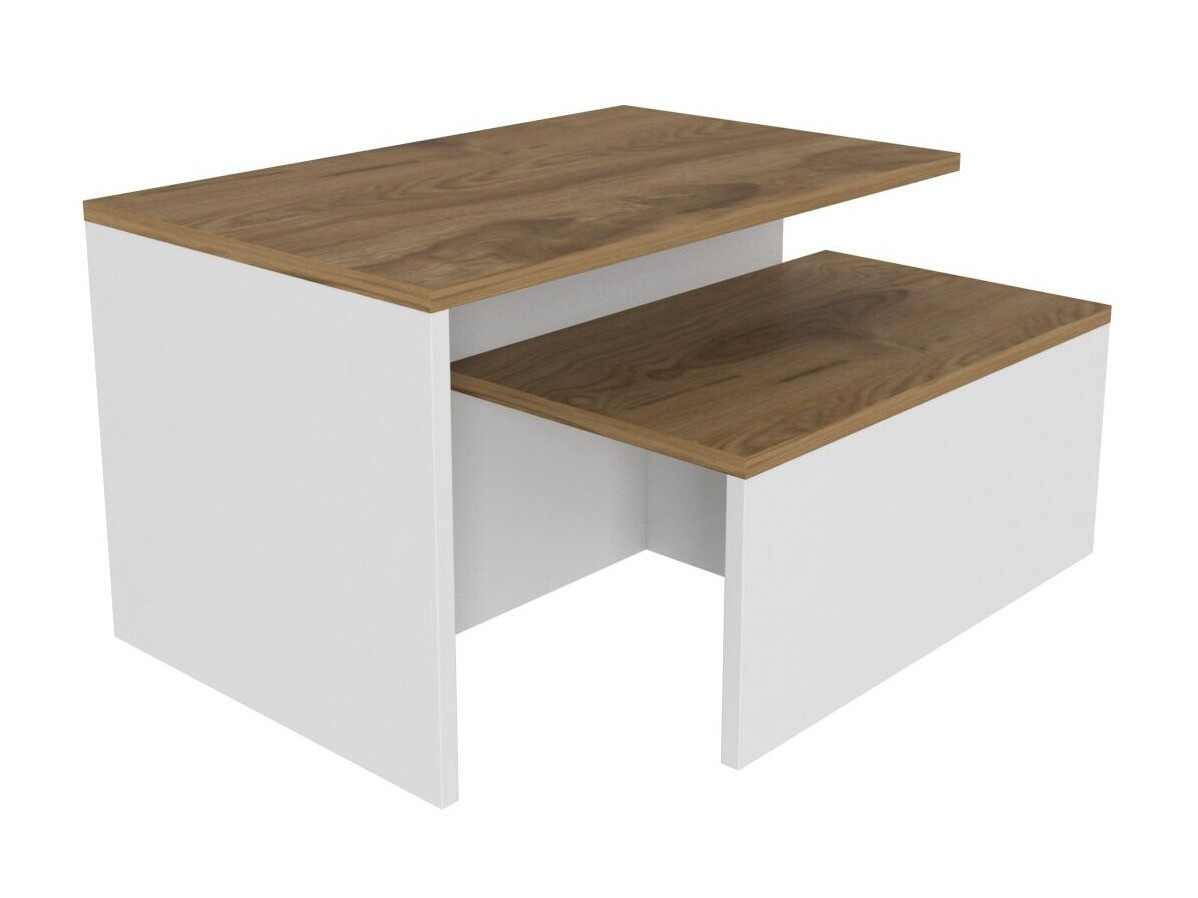Komplet klubskih mizic Kailua 2750 (Bela + Hrast)