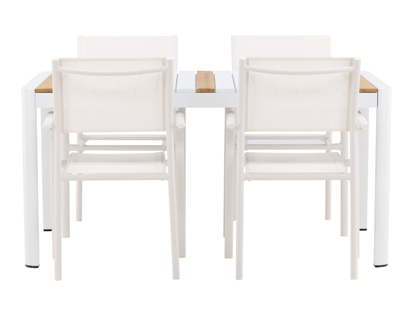 Komplet mize in stolov Dallas 5318 (Bela + Tikovina)
