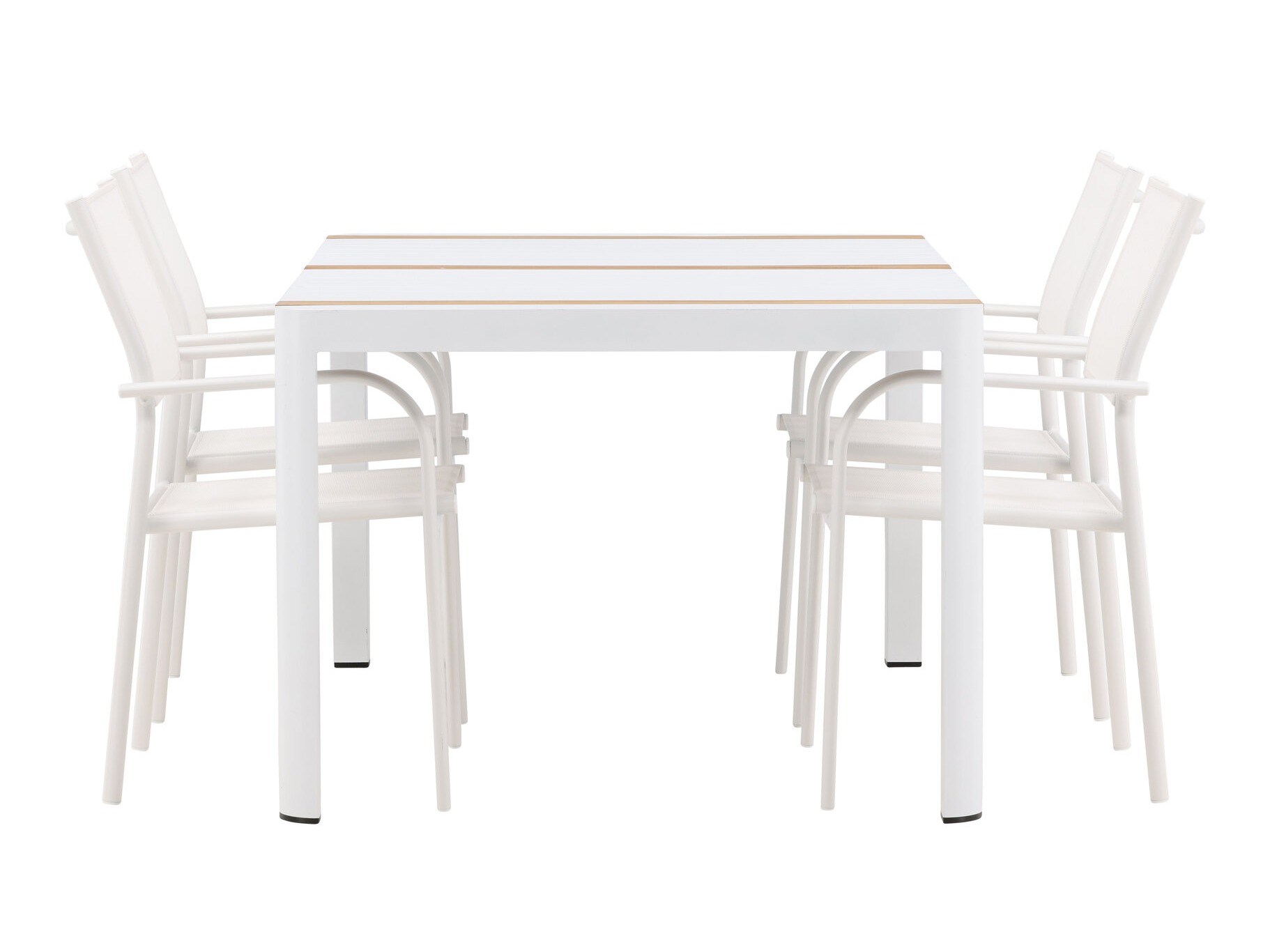 Komplet mize in stolov Dallas 5318 (Bela + Tikovina)