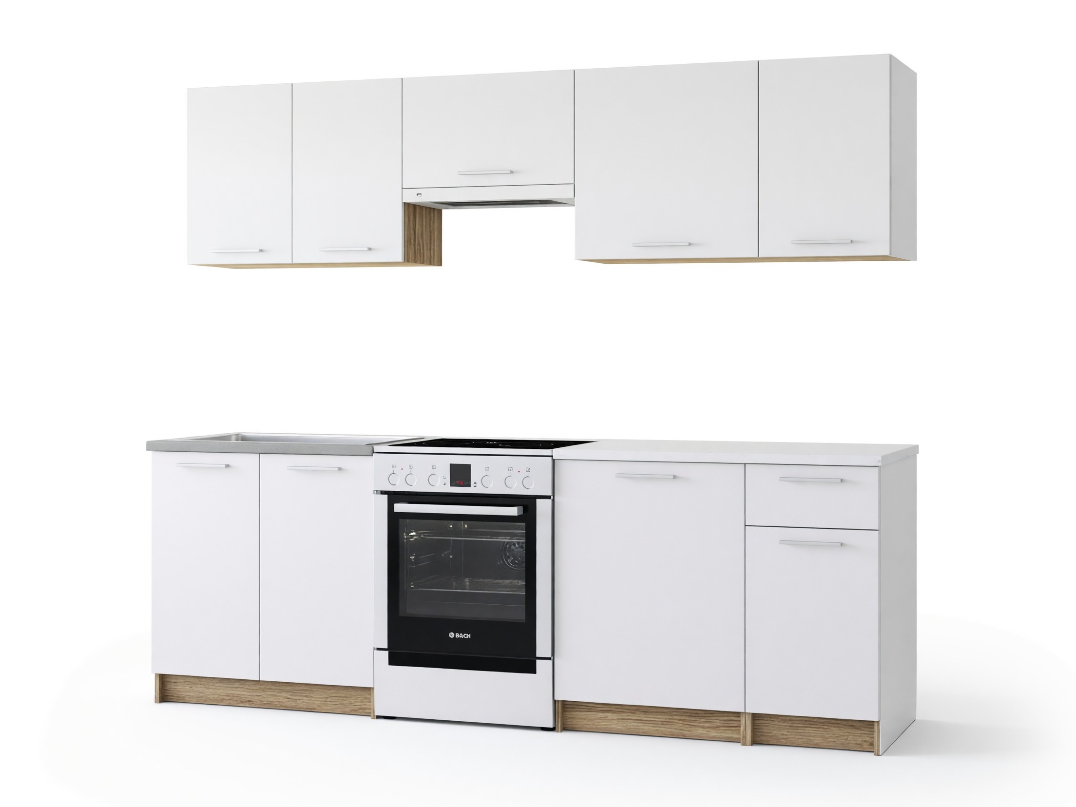Kuhinjski blok Houston 856 (Bela + Sonoma hrast)