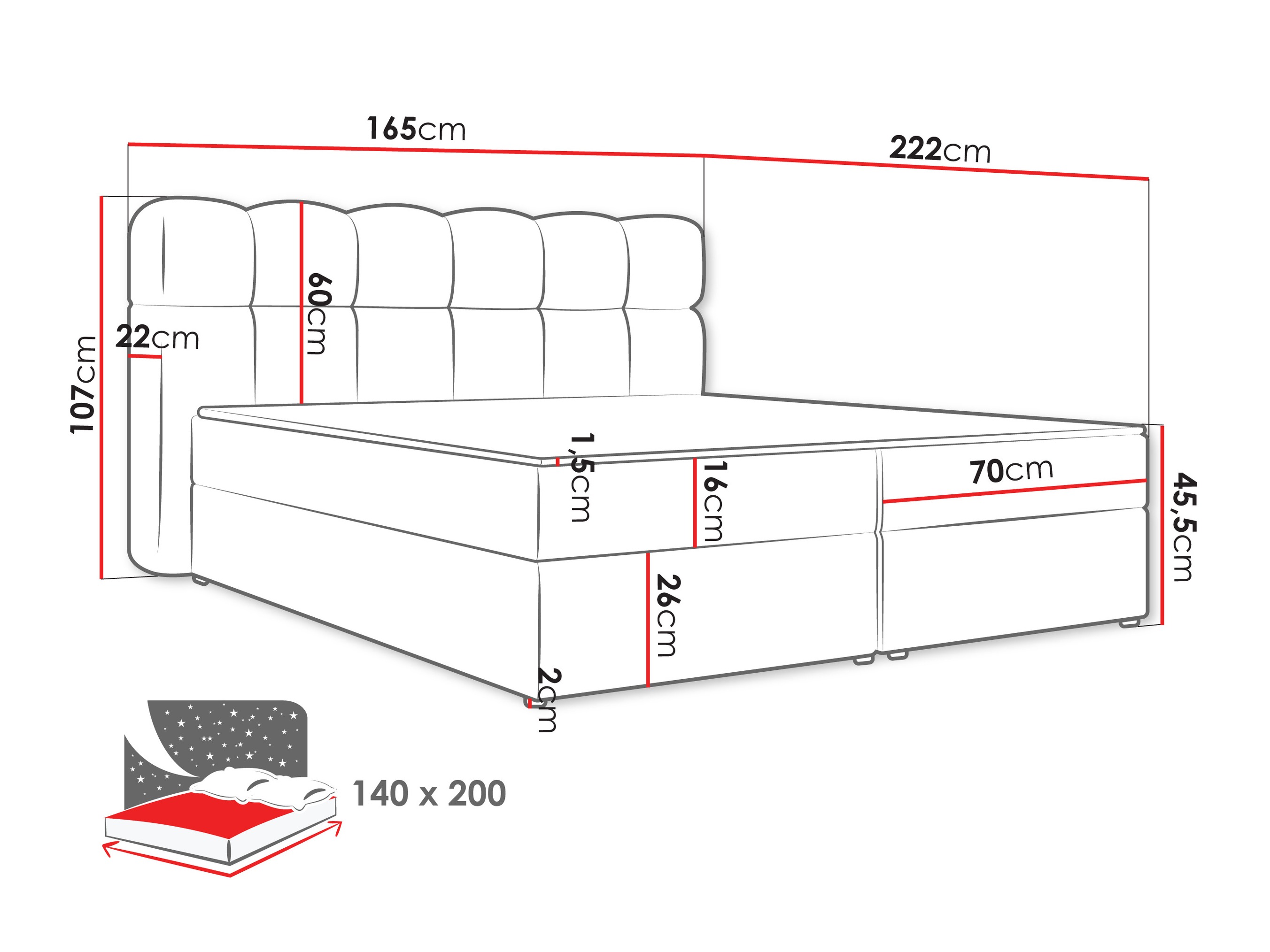 Boxspring postelja Stonecrest 113 (Lambi 03)