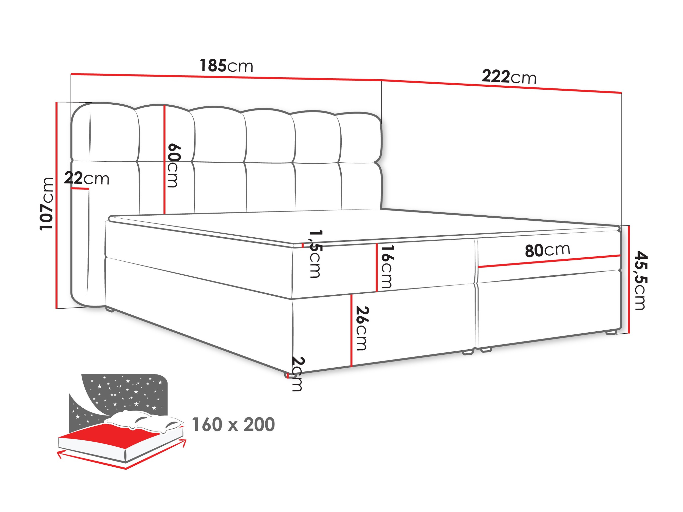 Boxspring postelja Stonecrest 113 (Lambi 03)