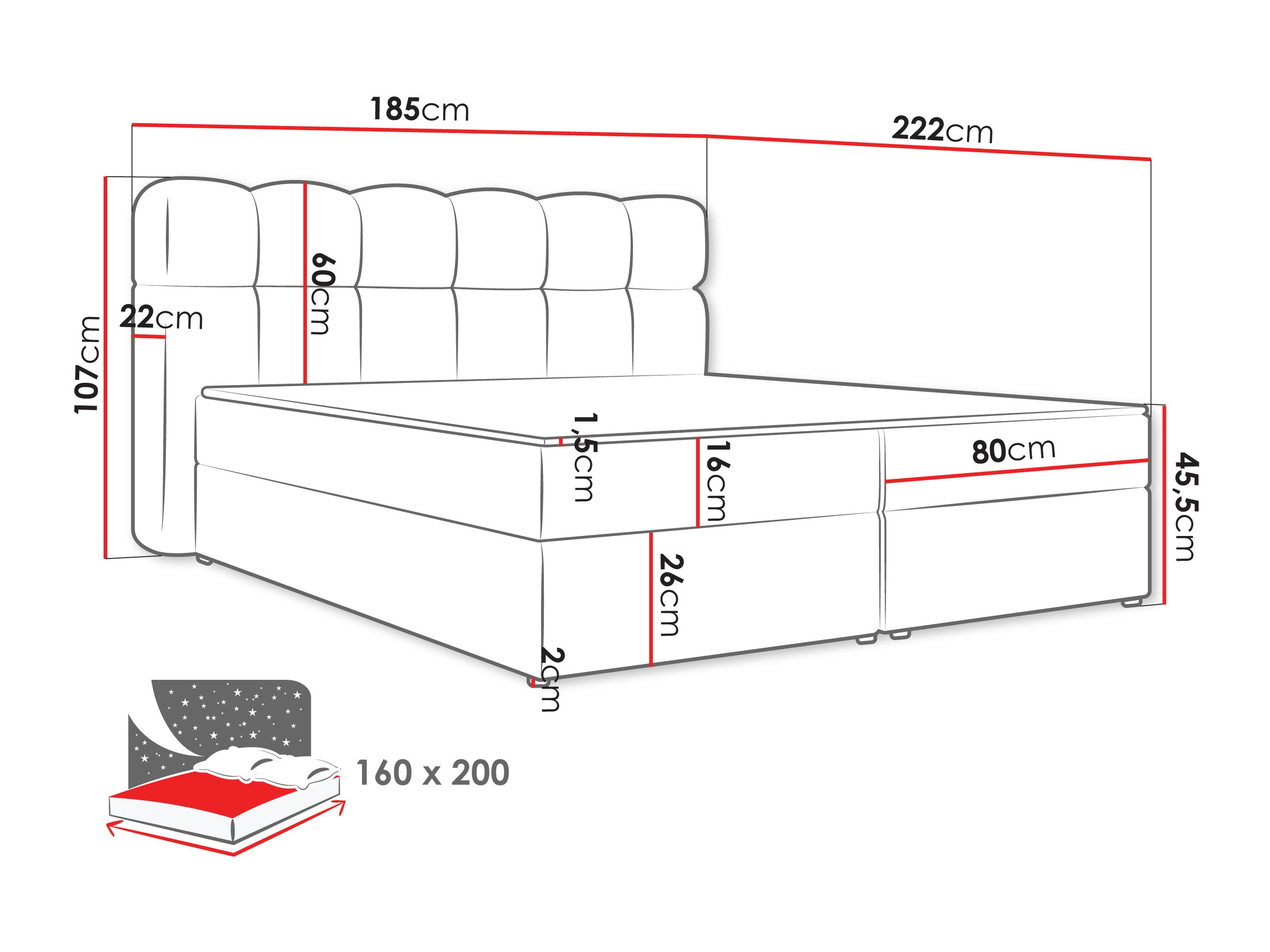 Boxspring postelja Stonecrest 113 (Lambi 04)