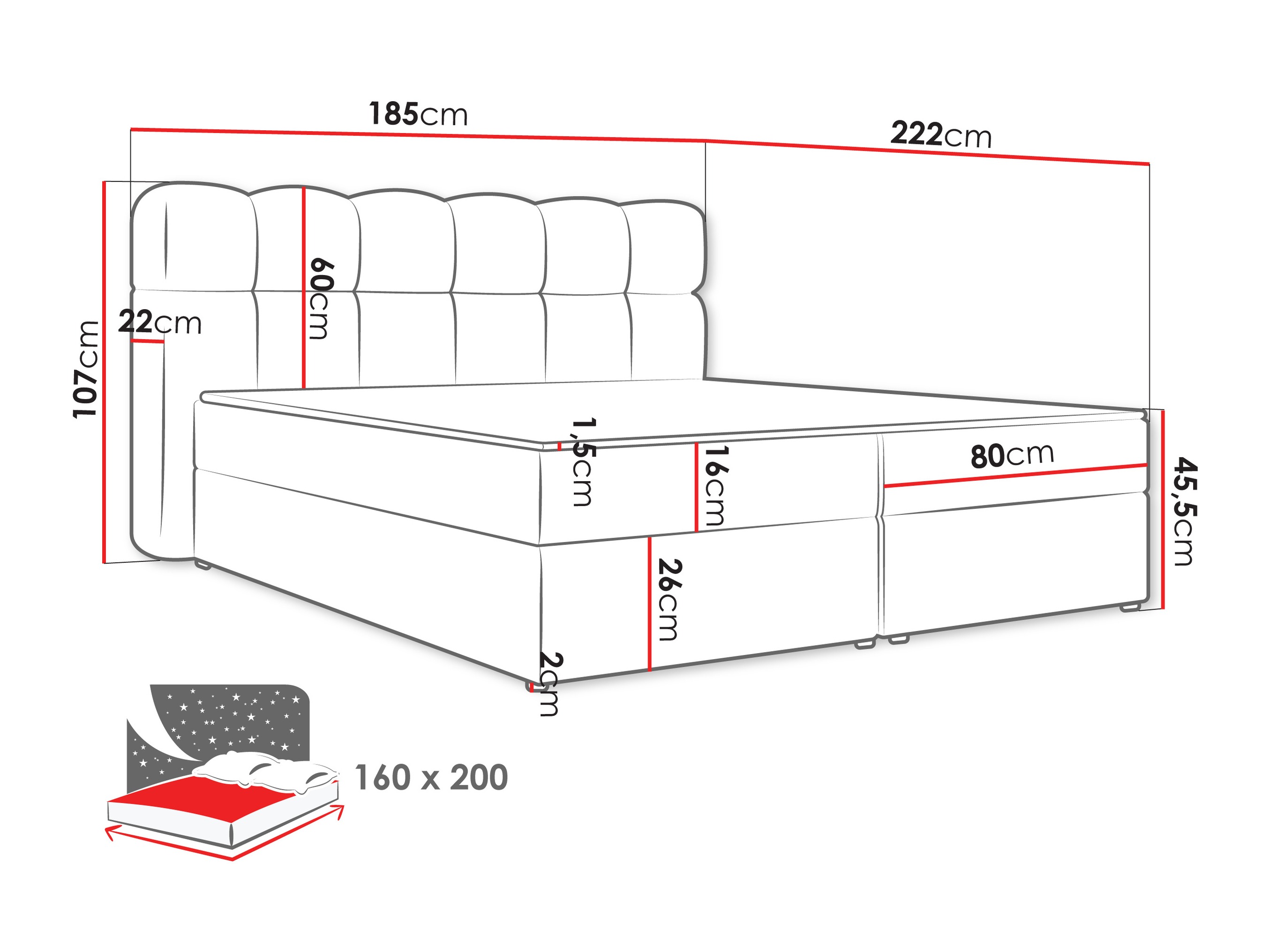 Boxspring postelja Stonecrest 113 (Lambi 06)