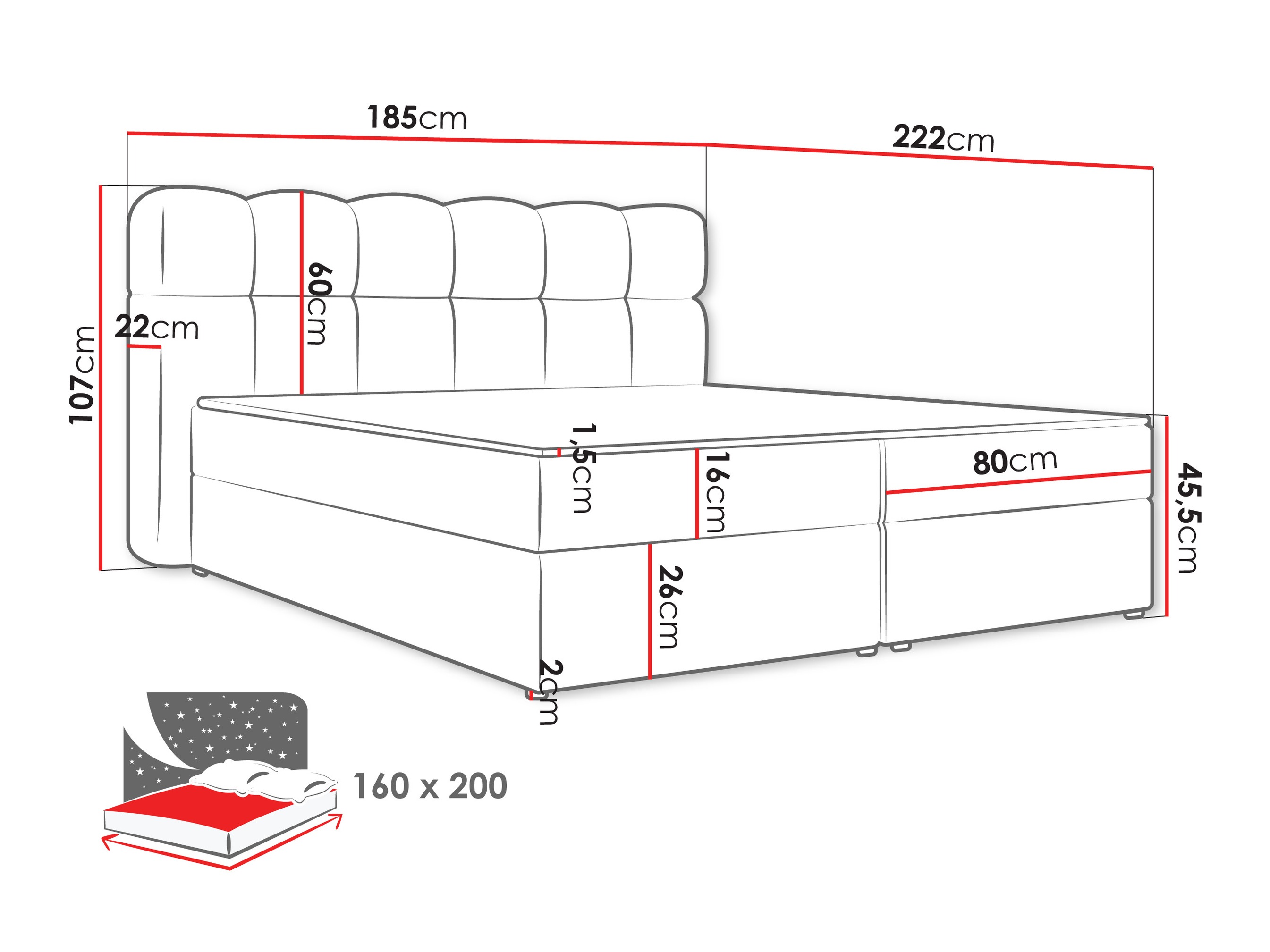 Boxspring postelja Stonecrest 113 (Lambi 07)