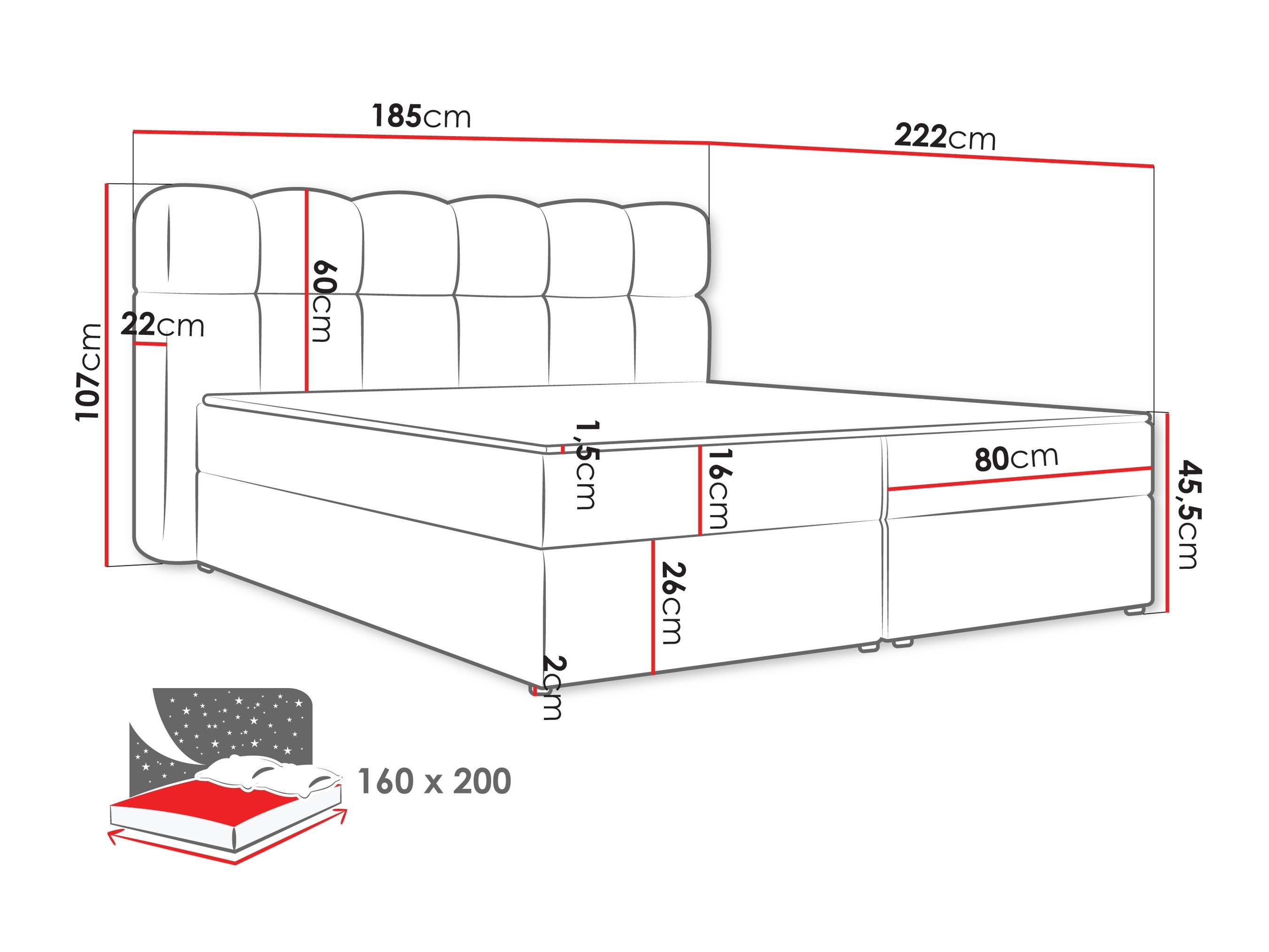 Boxspring postelja Stonecrest 113 (Lambi 11)