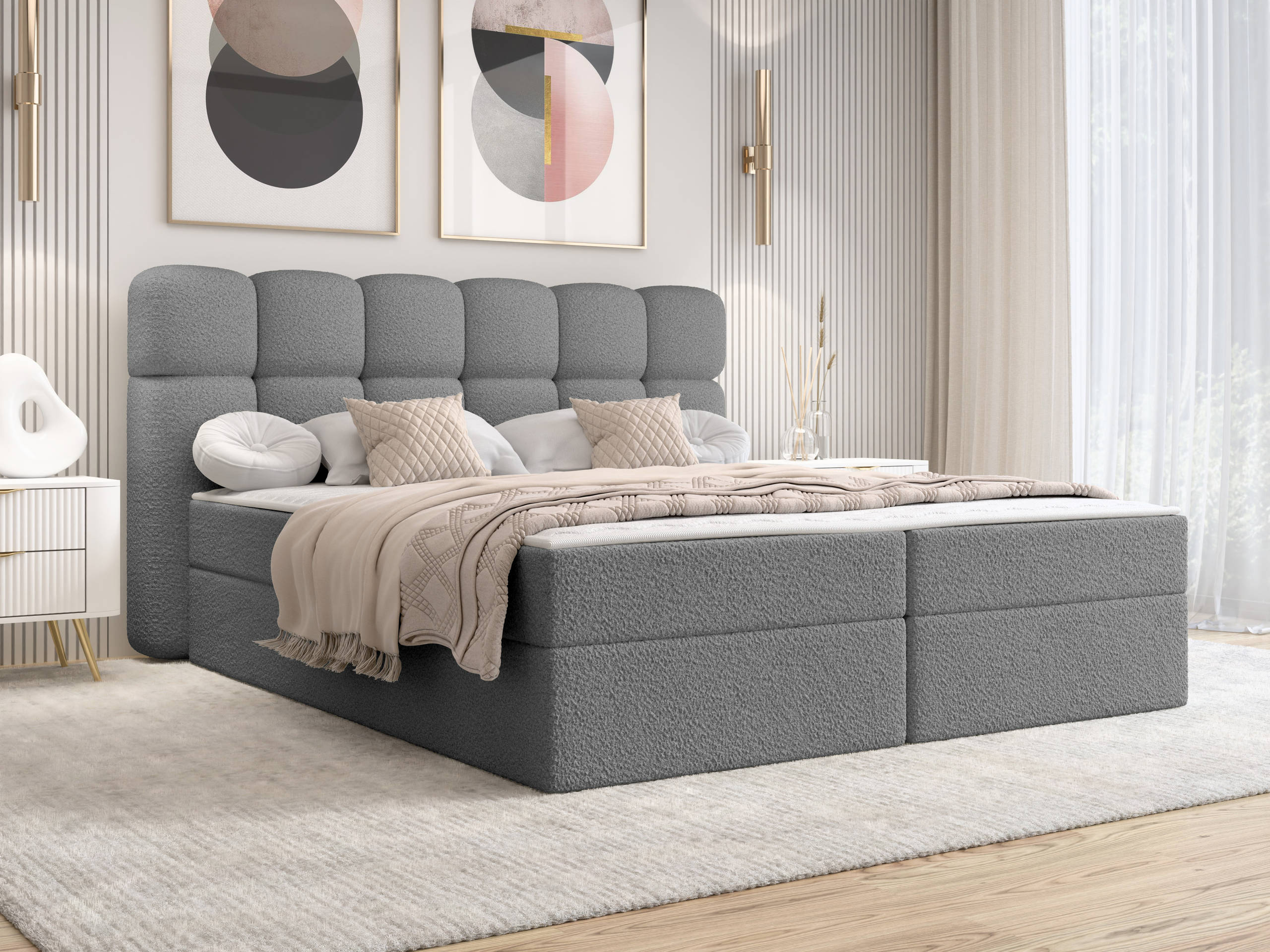 Boxspring postelja Stonecrest 113 (Lambi 12)
