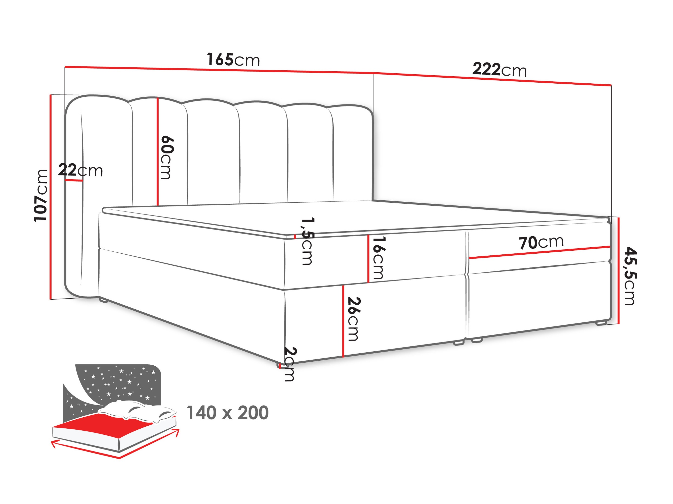 Boxspring postelja Stonecrest 112 (Lambi 03)