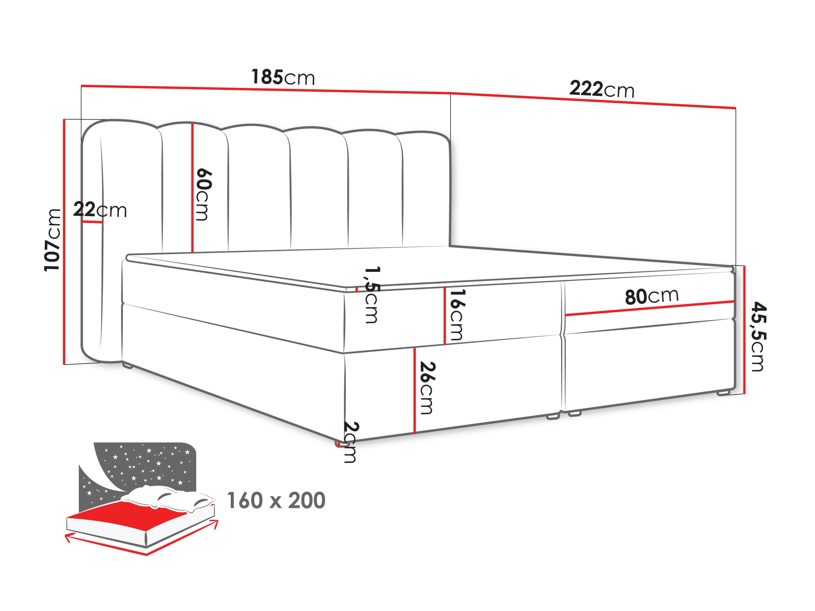 Boxspring postelja Stonecrest 112 (Lambi 03)