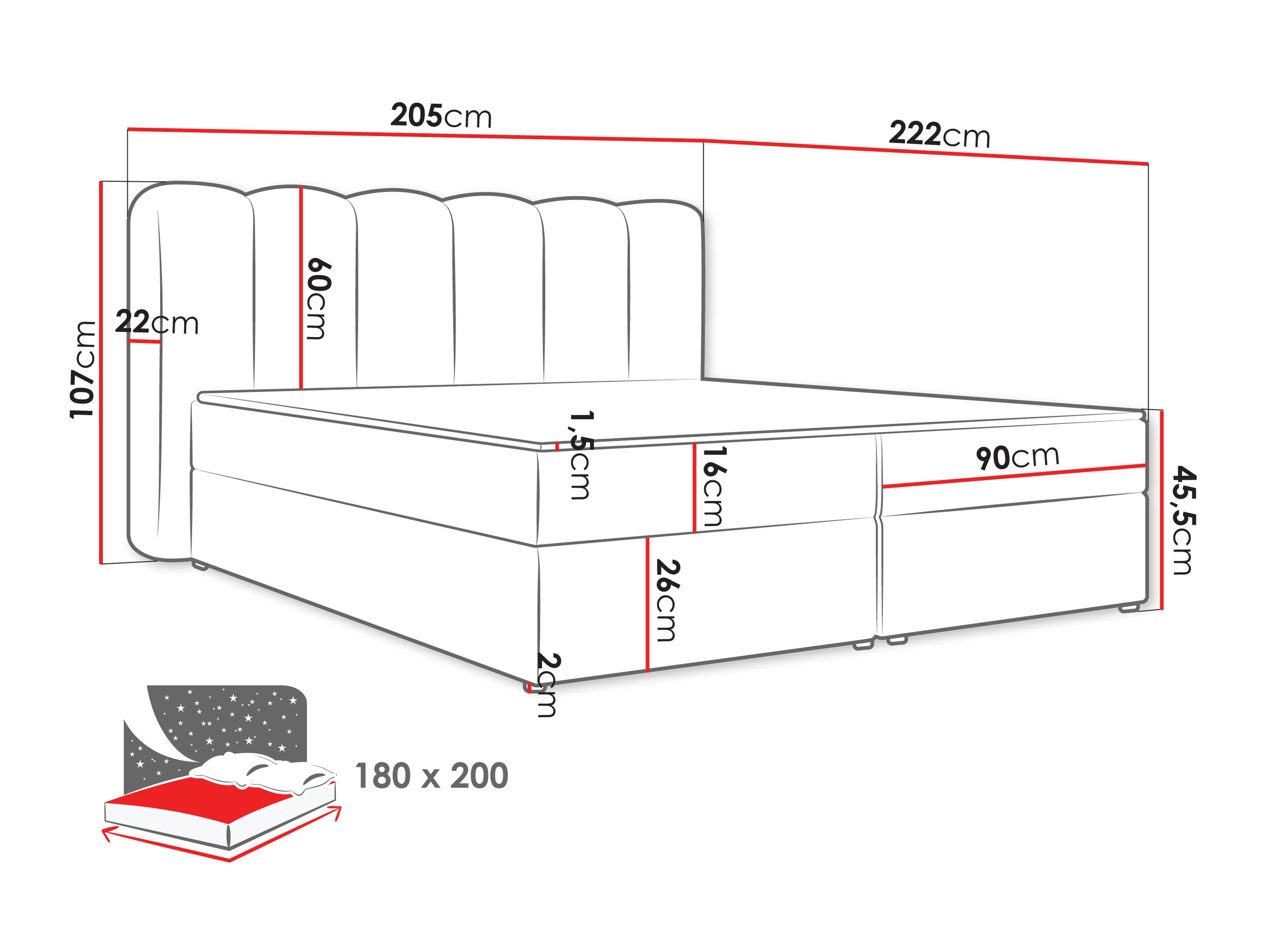 Boxspring postelja Stonecrest 112 (Lambi 03)