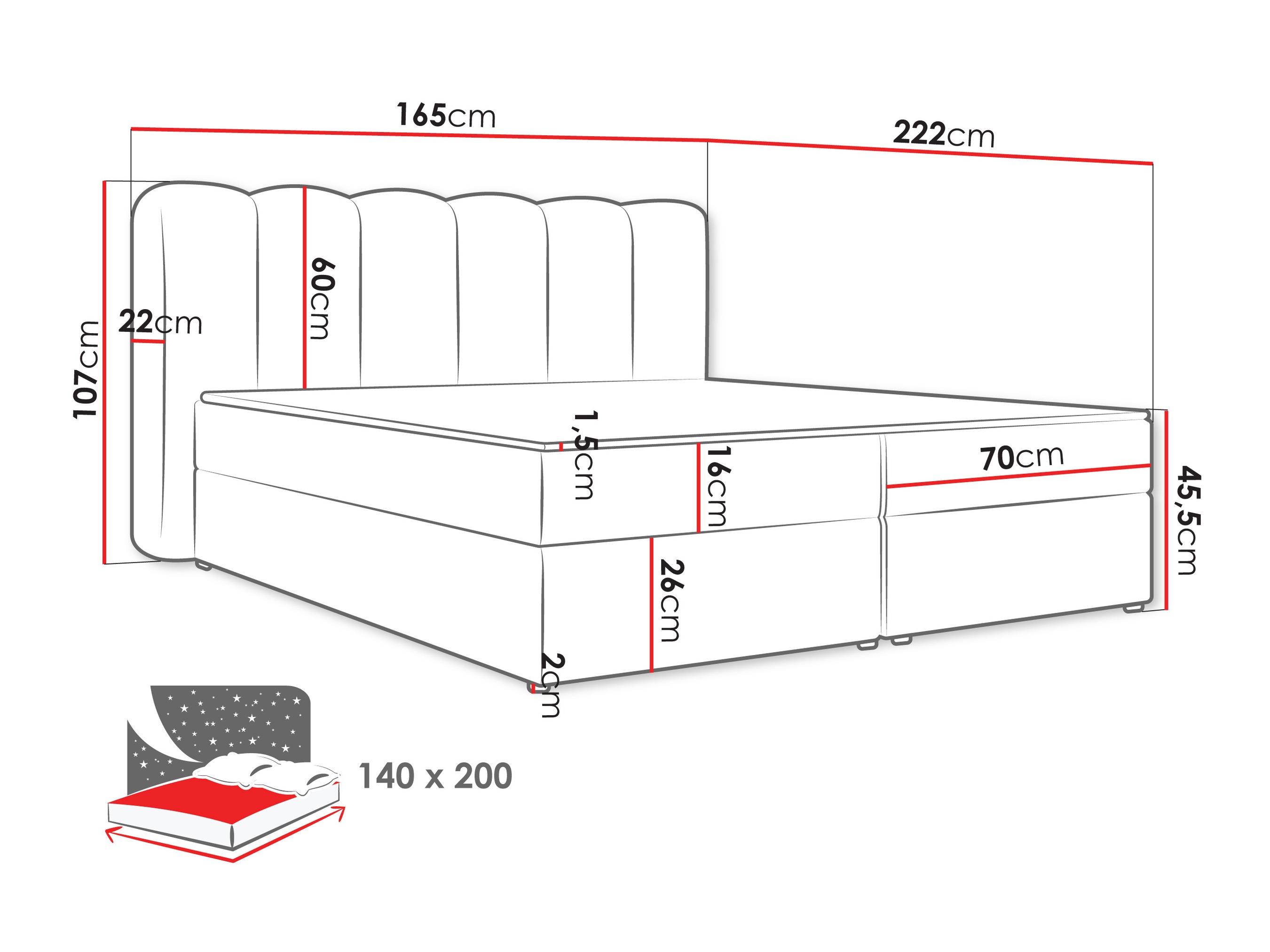 Boxspring postelja Stonecrest 112 (Lambi 04)