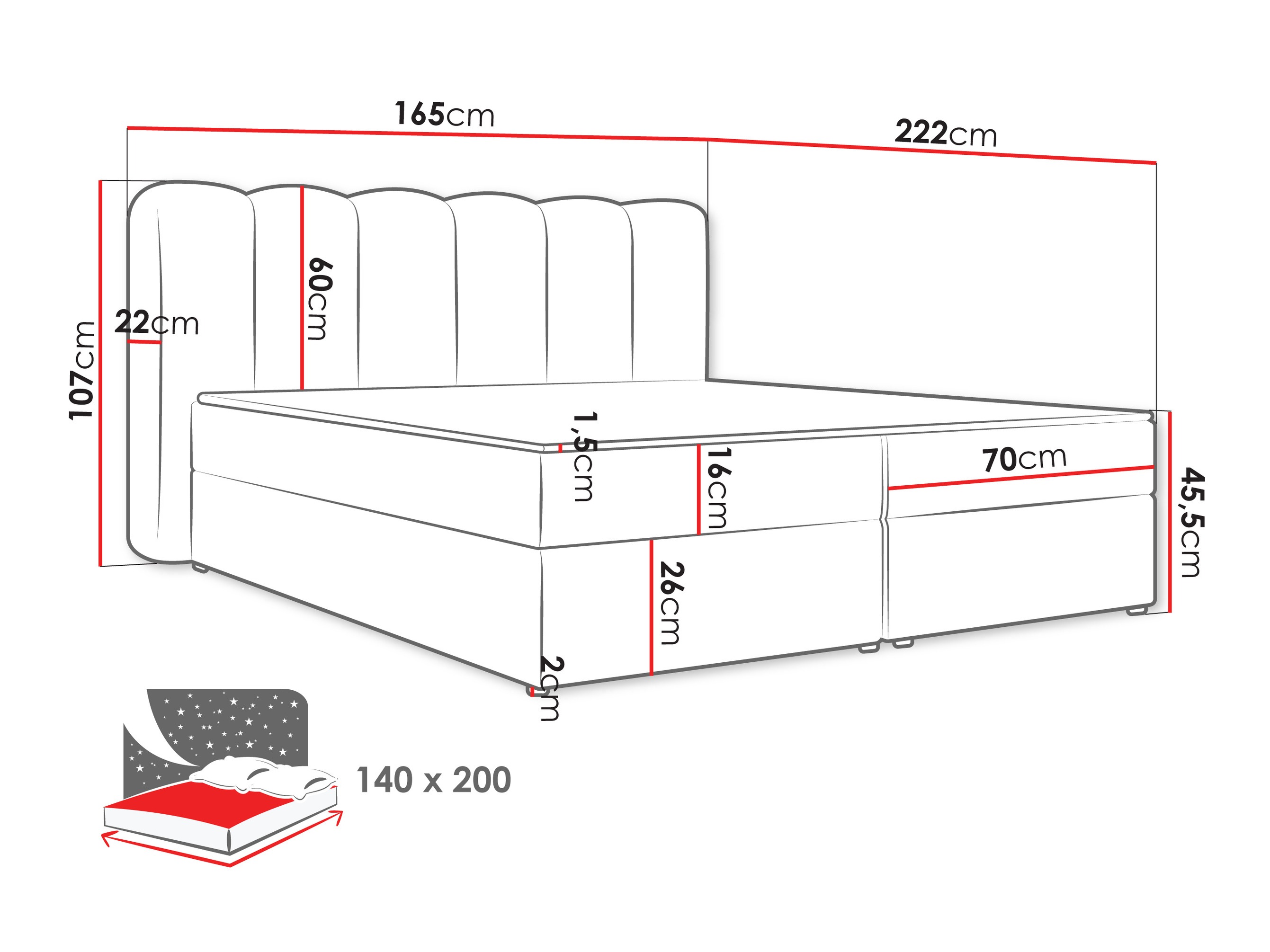 Boxspring postelja Stonecrest 112 (Lambi 06)