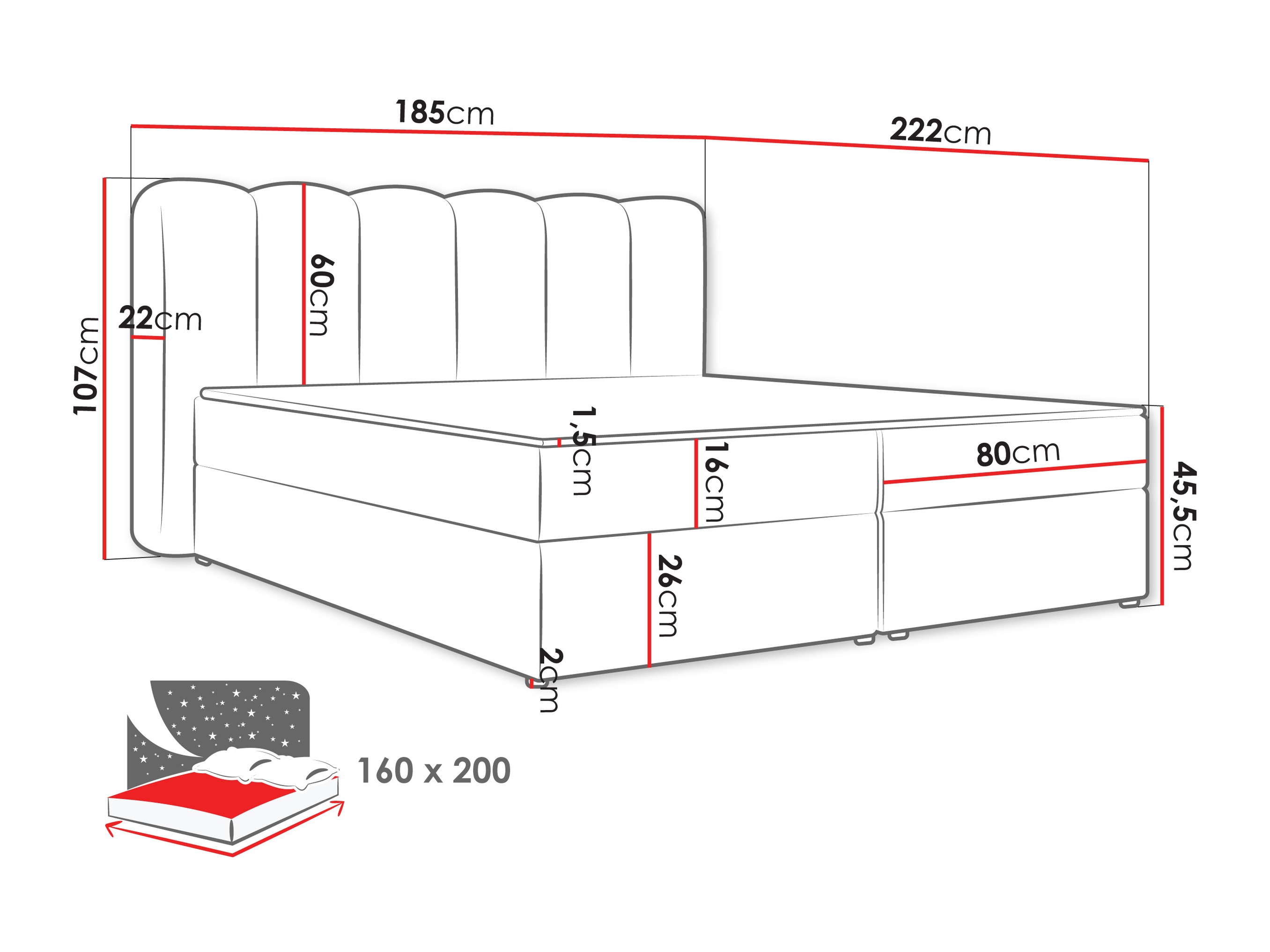 Boxspring postelja Stonecrest 112 (Lambi 06)