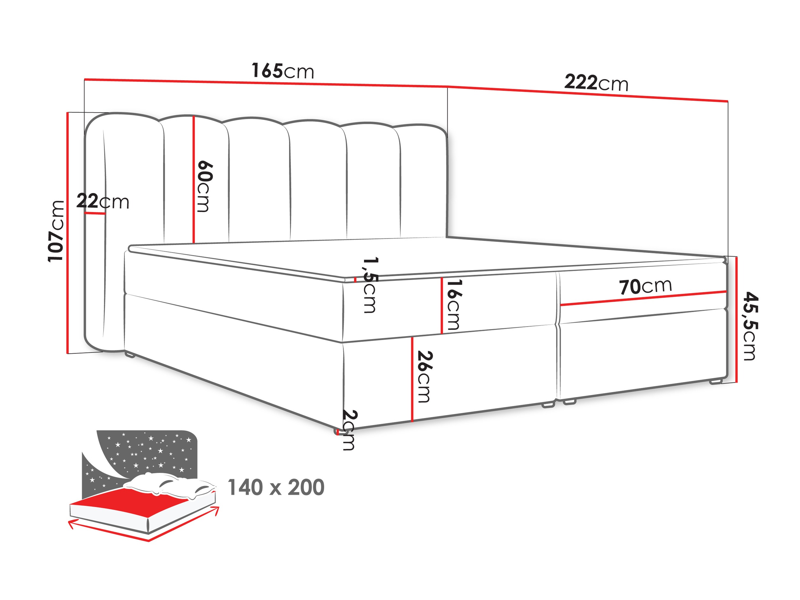Boxspring postelja Stonecrest 112 (Lambi 07)