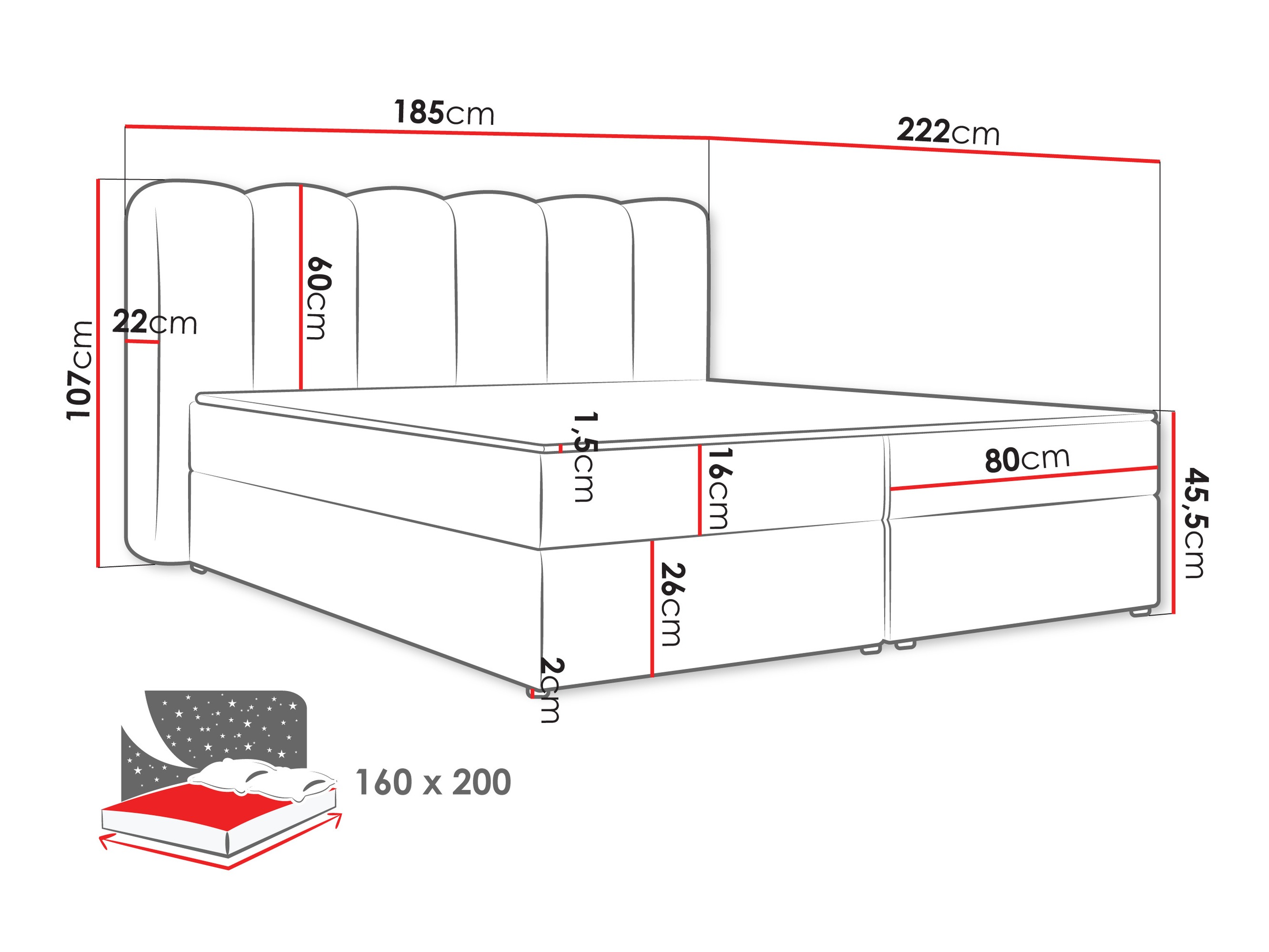 Boxspring postelja Stonecrest 112 (Lambi 07)