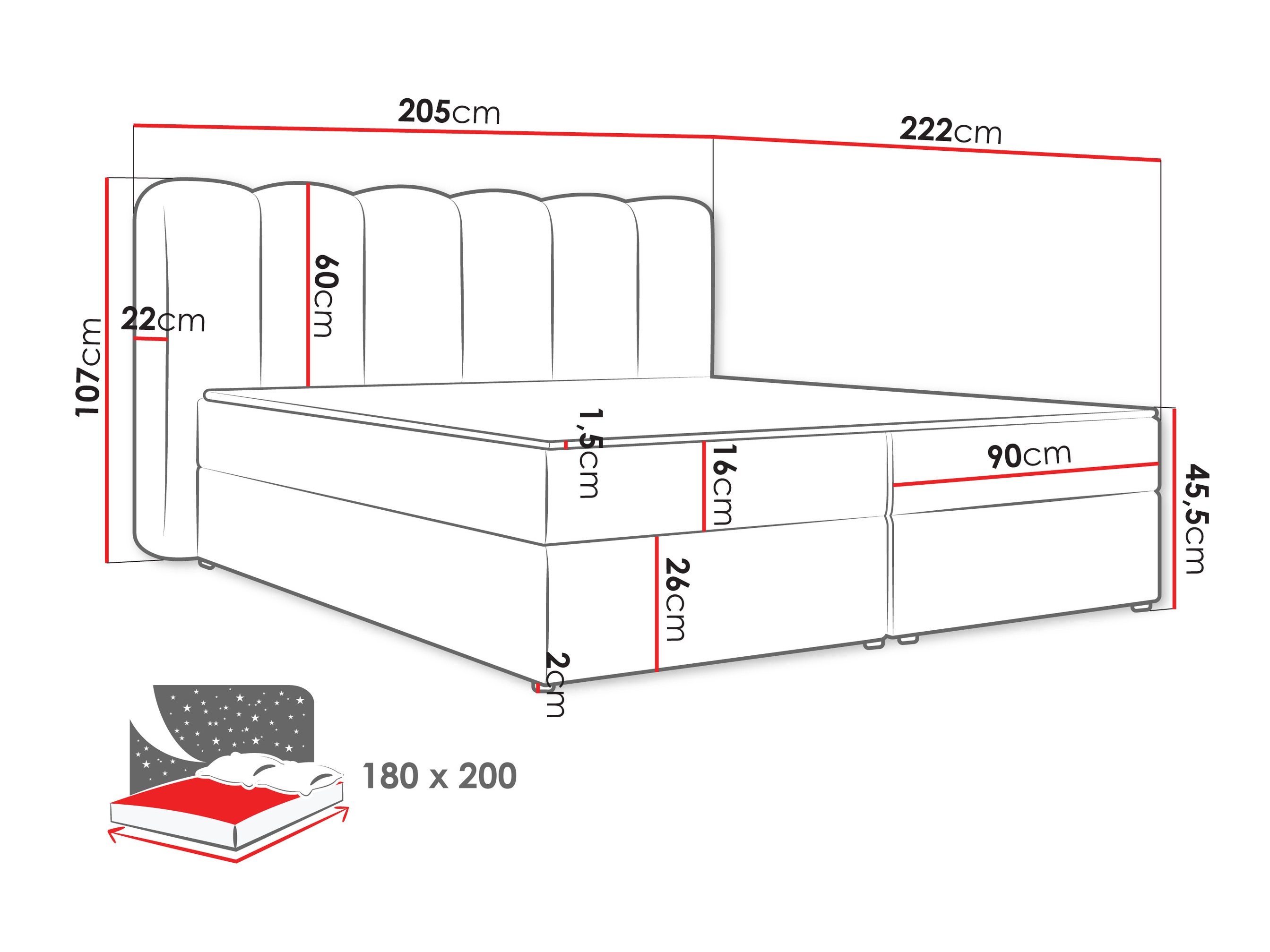 Boxspring postelja Stonecrest 112 (Lambi 07)