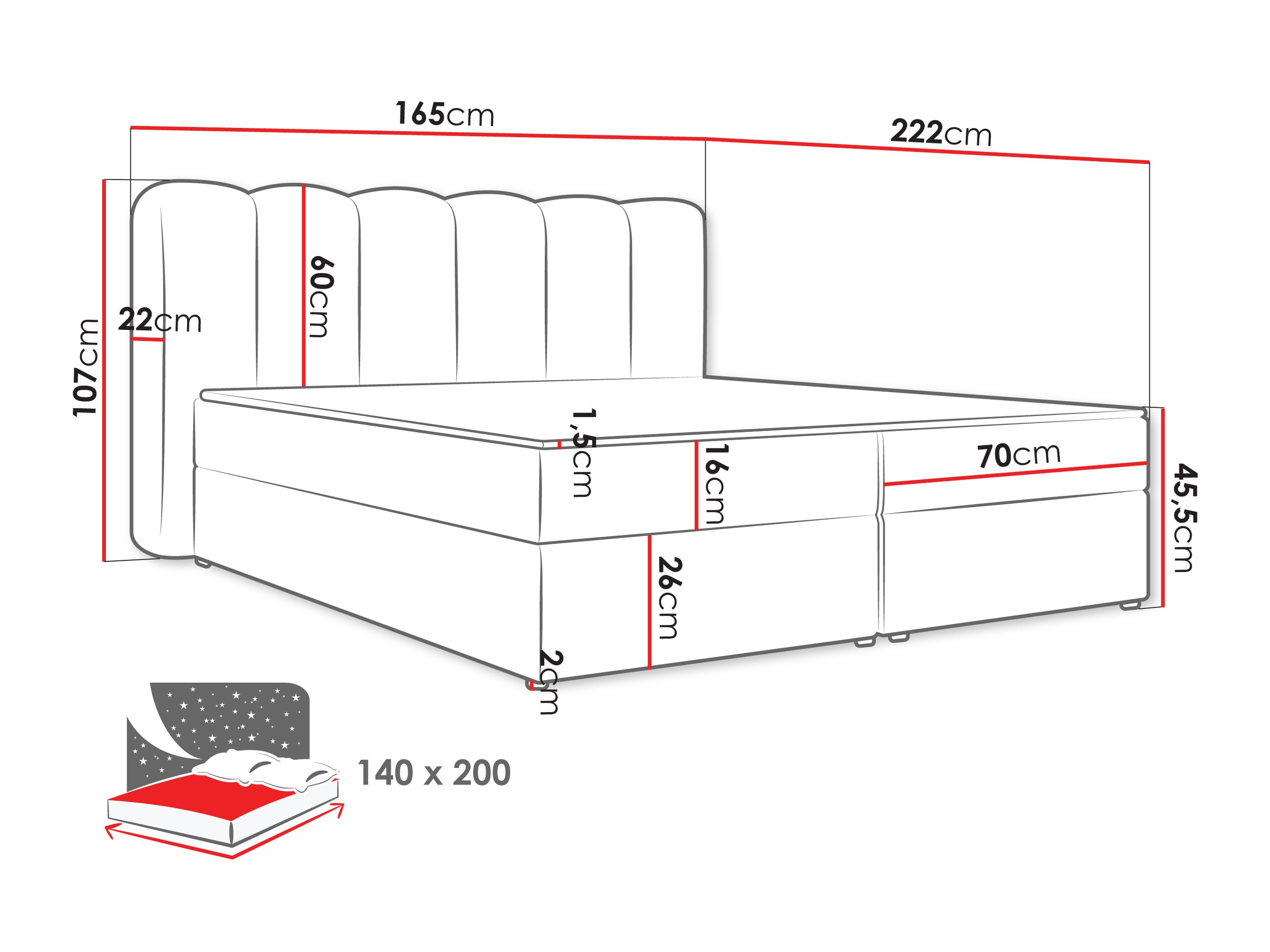 Boxspring postelja Stonecrest 112 (Lambi 08)
