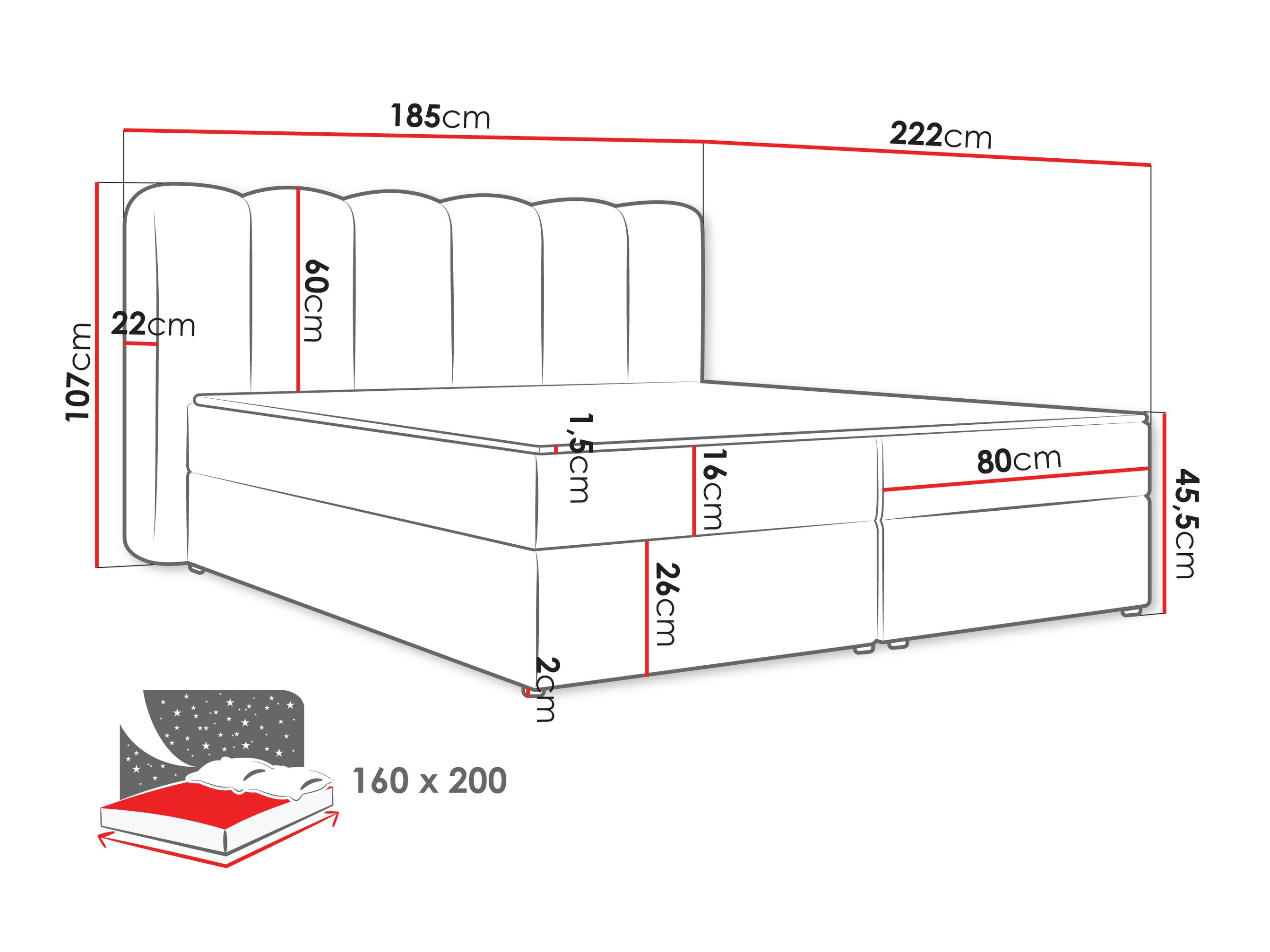Boxspring postelja Stonecrest 112 (Lambi 08)