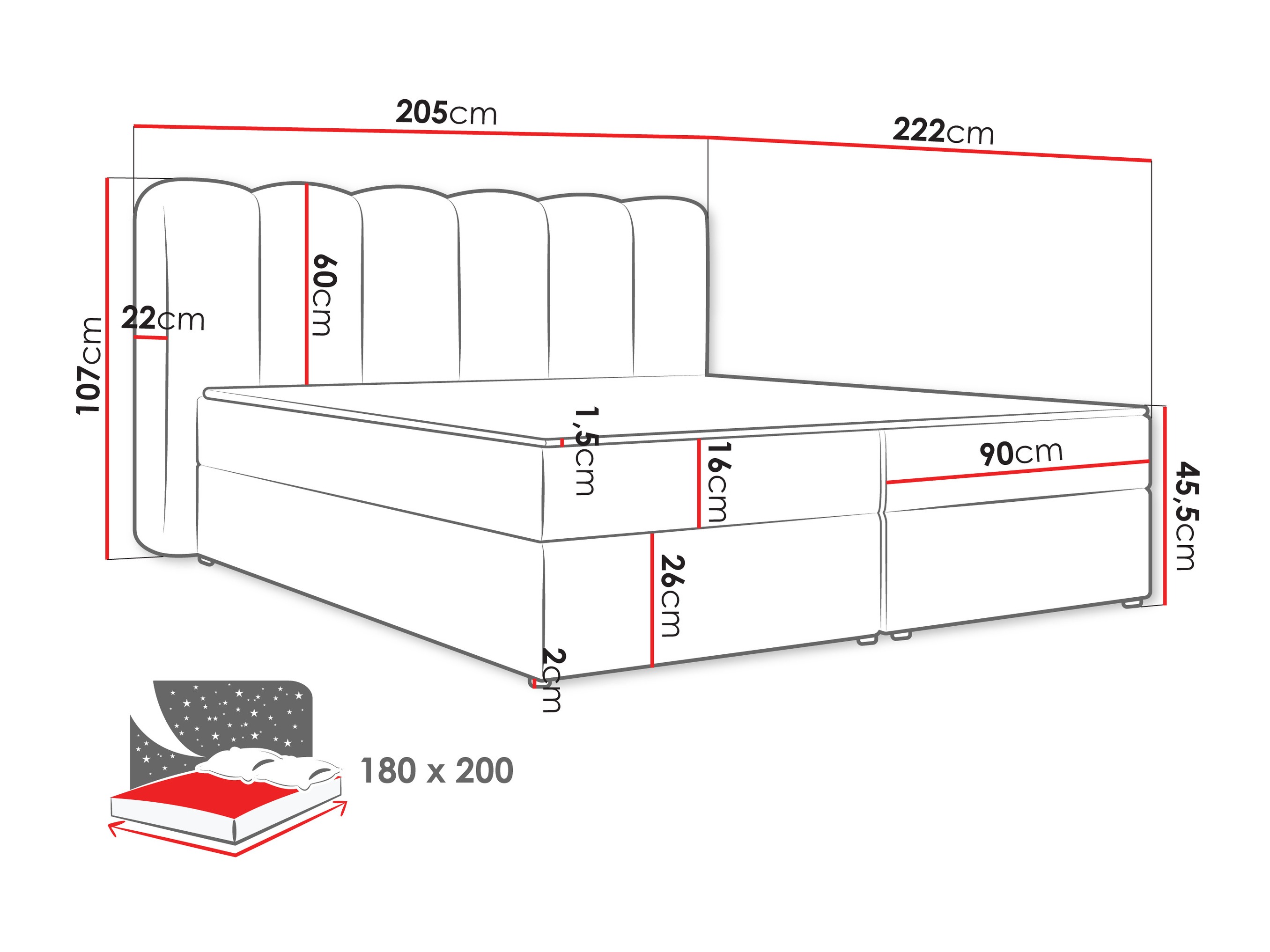 Boxspring postelja Stonecrest 112 (Lambi 08)