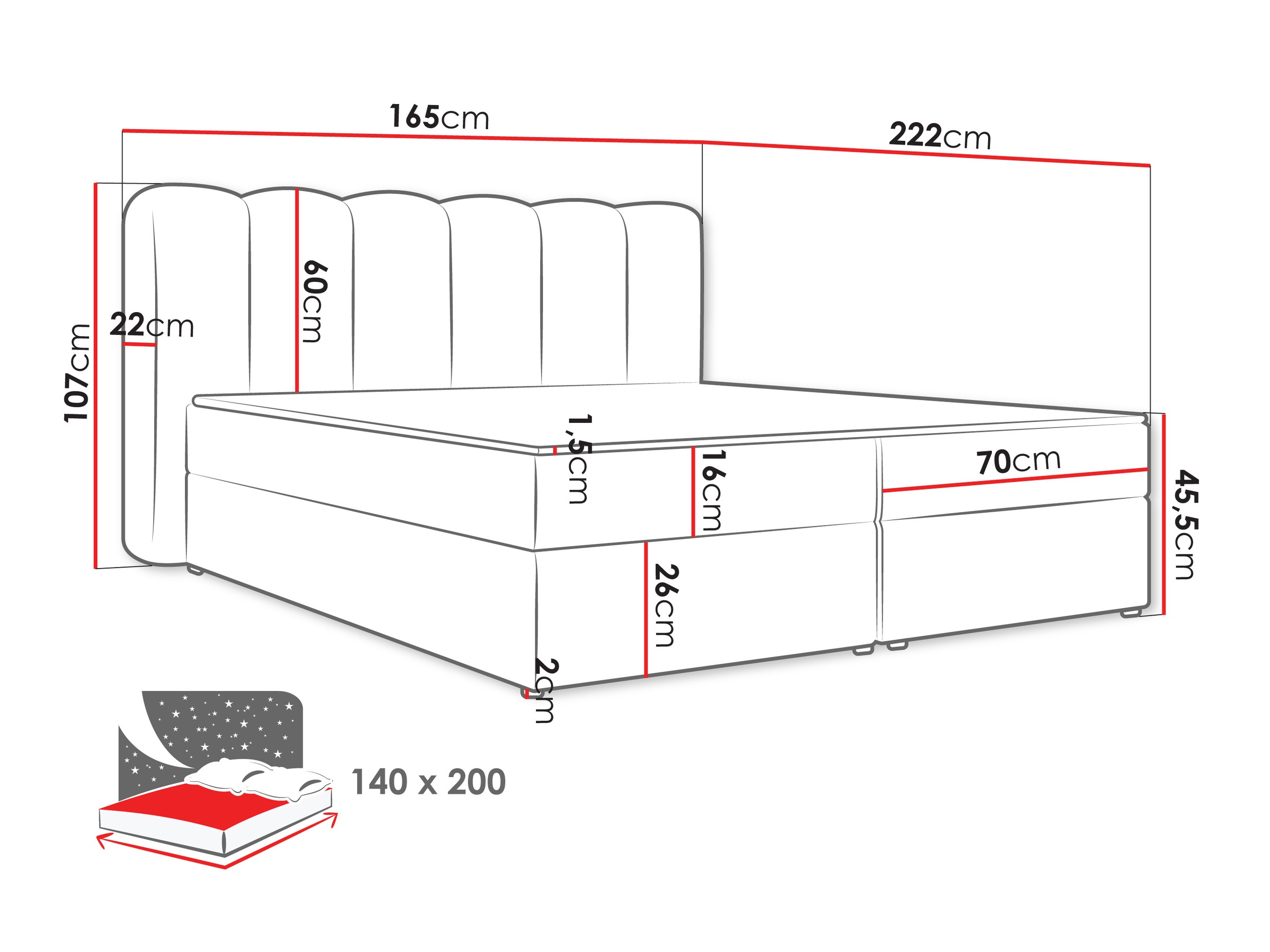 Boxspring postelja Stonecrest 112 (Lambi 12)