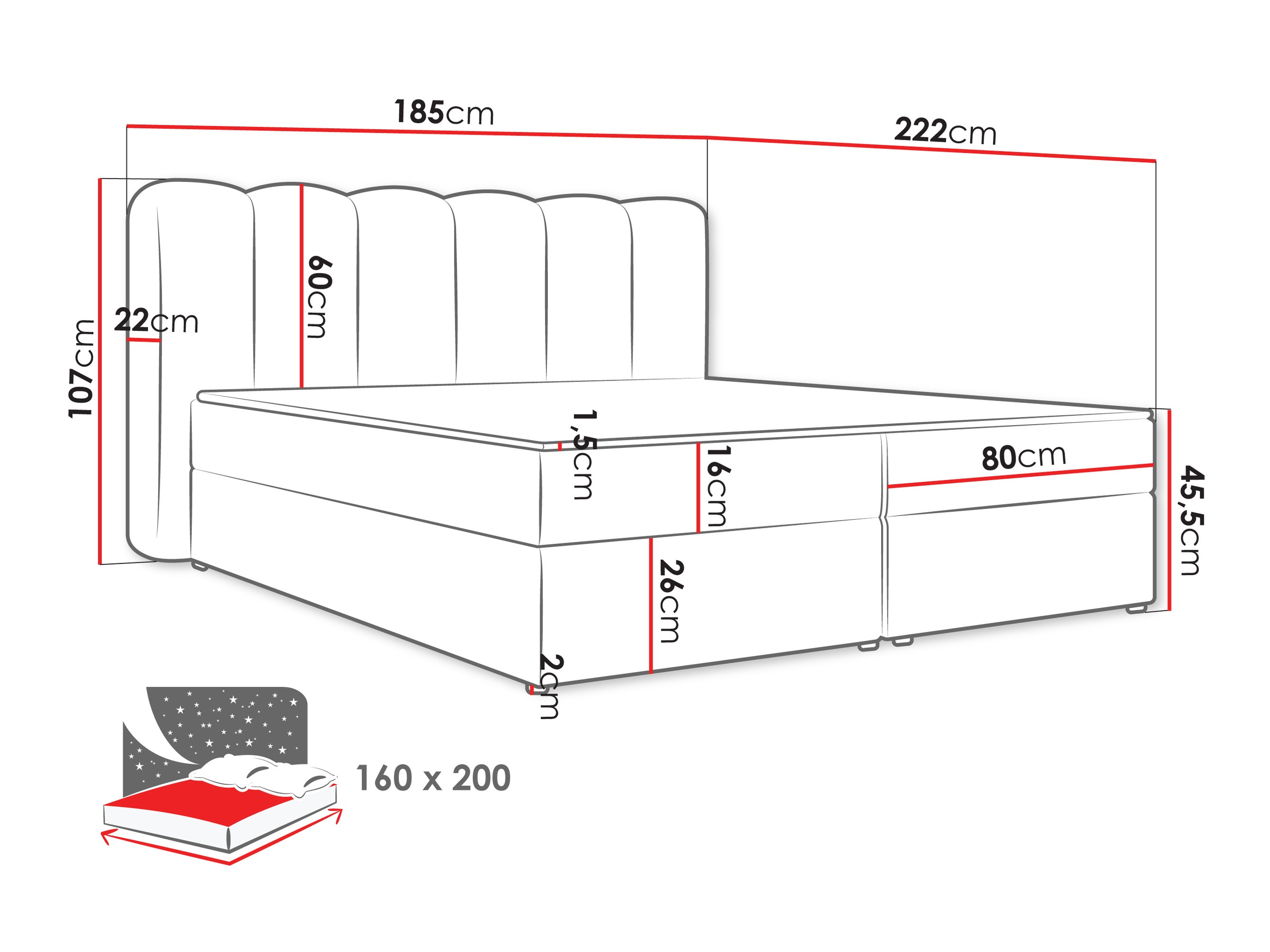 Boxspring postelja Stonecrest 112 (Lambi 12)