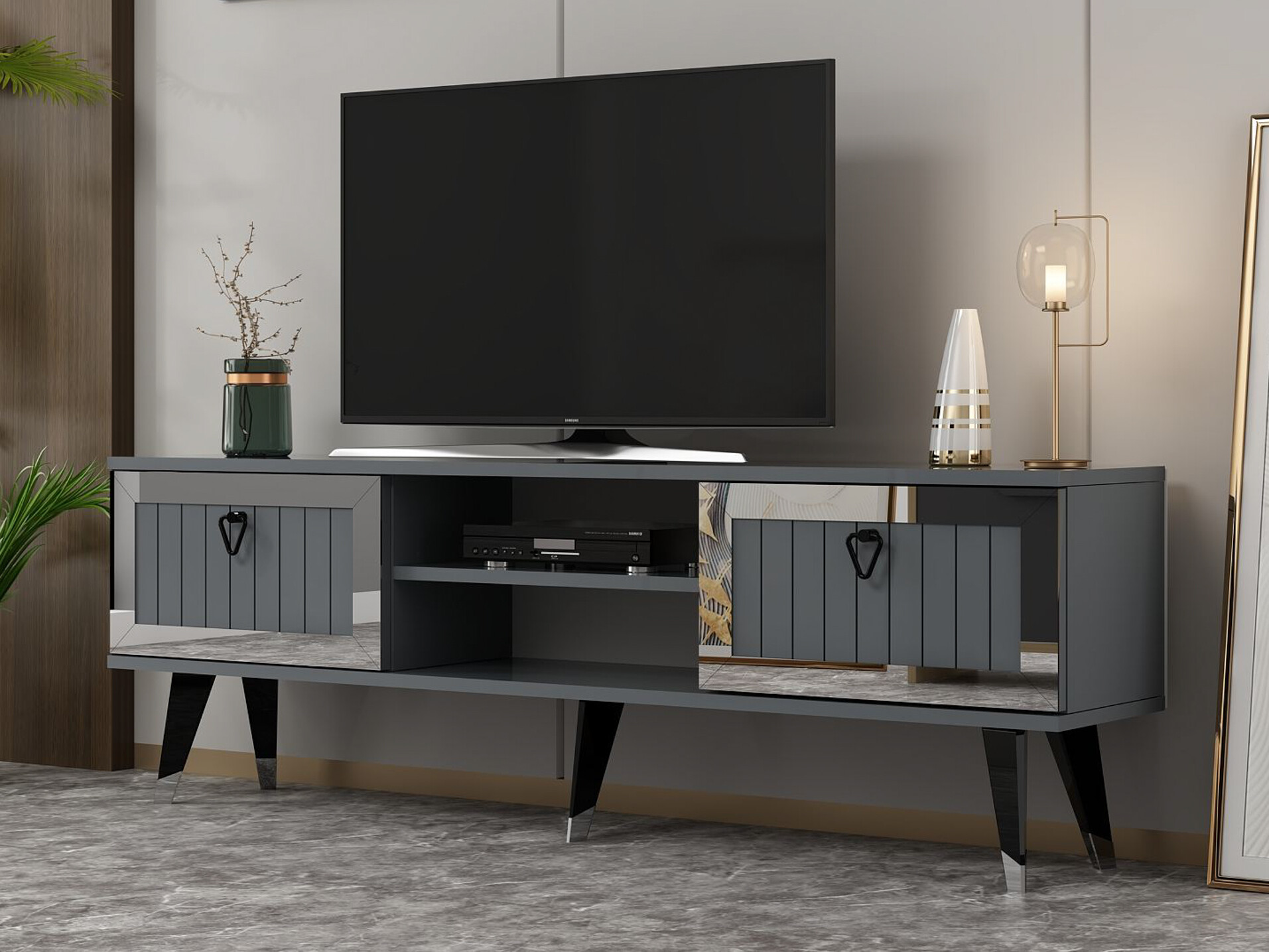 TV-omarica Asheboro 203 (Antracit + Srebrna)