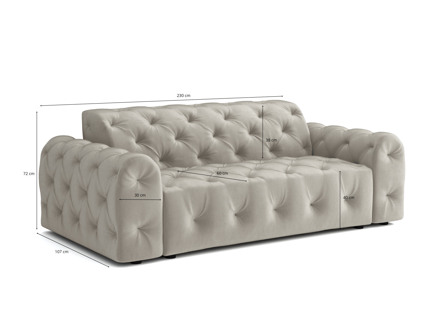 Kavč chesterfield Calexico 132 (Riviera 38)