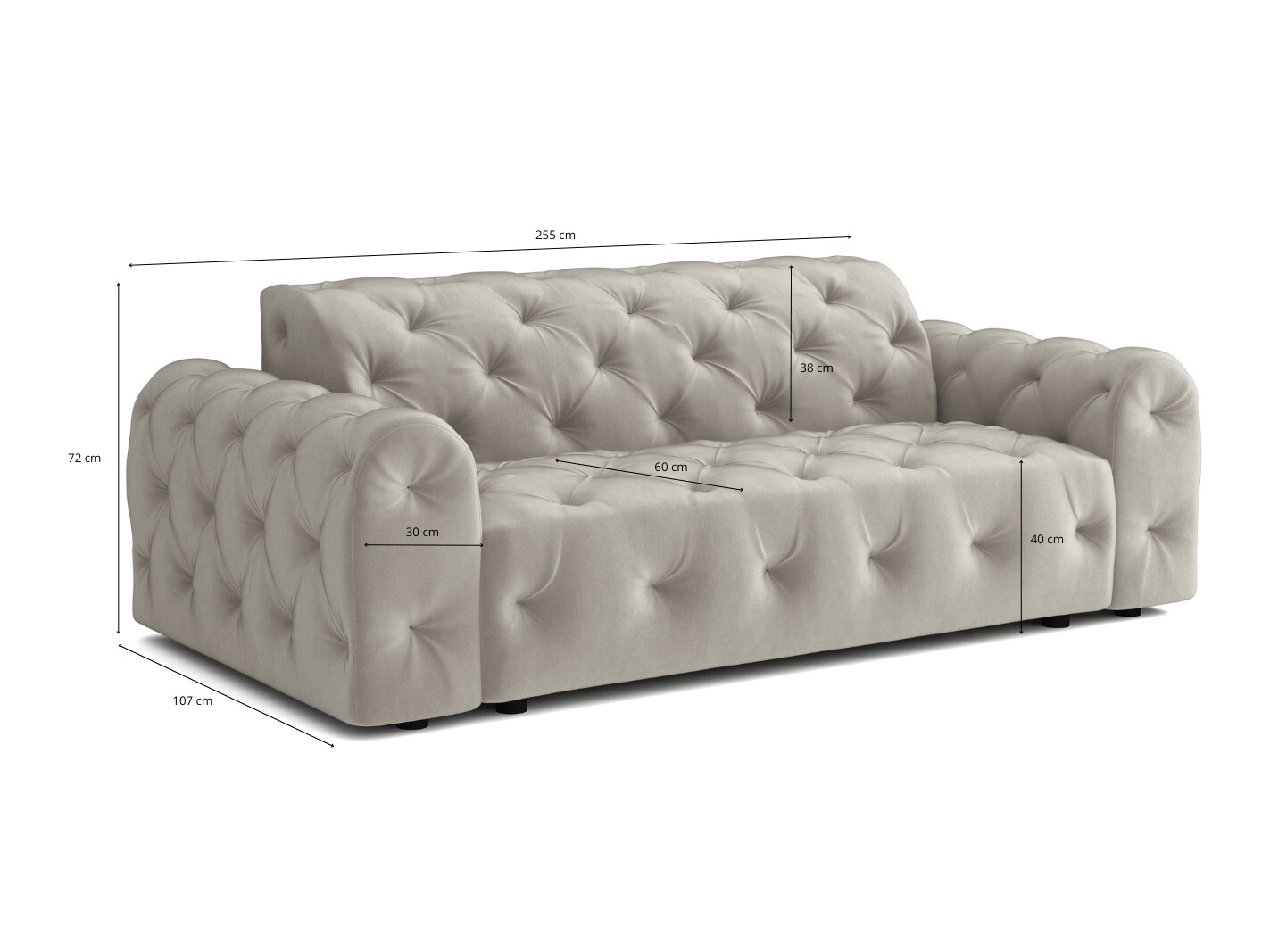Kavč chesterfield Calexico 133 (Riviera 36)