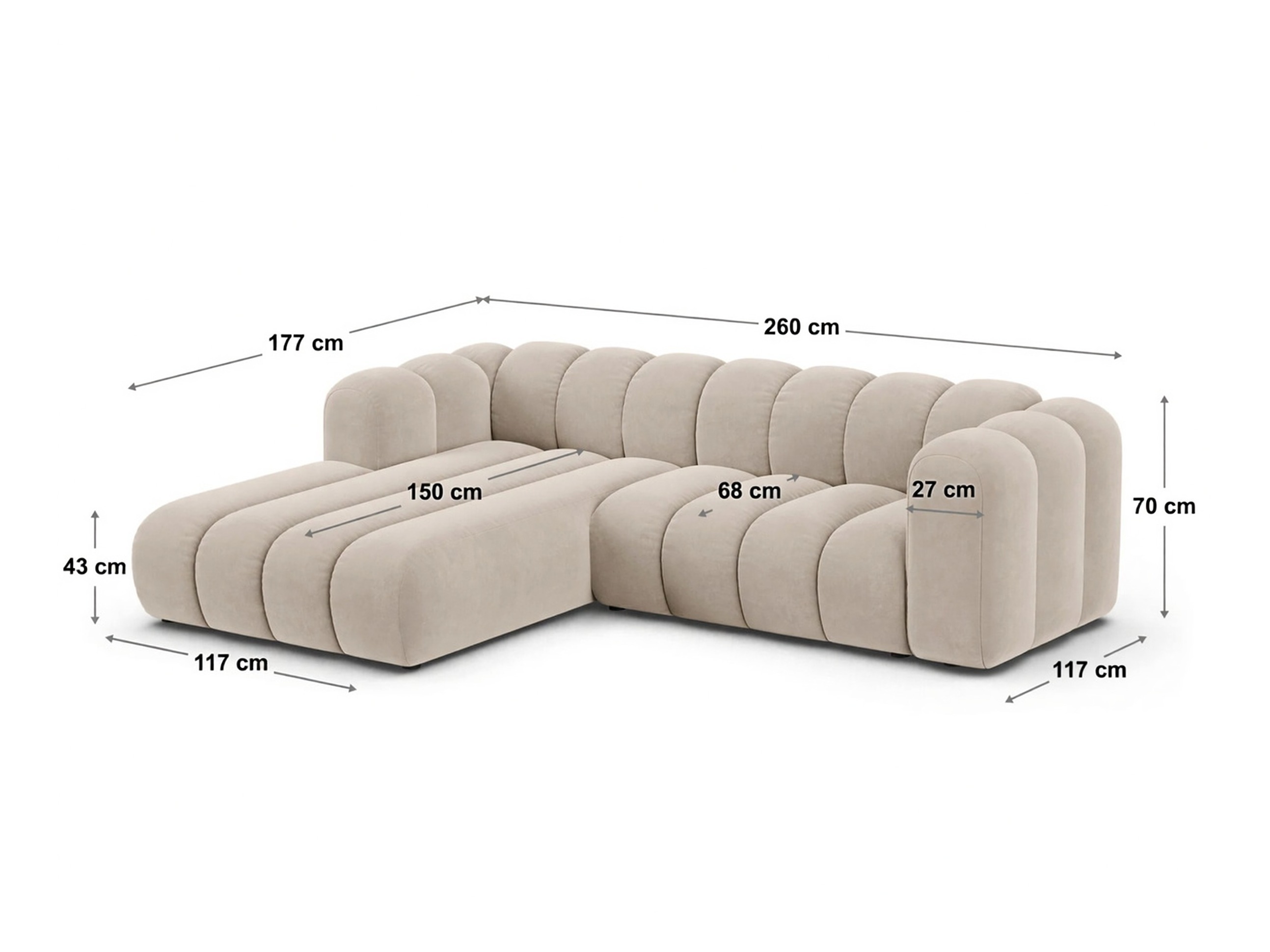 Modularna kotna sedežna garnitura Cirleve 112 (Venus 2940)