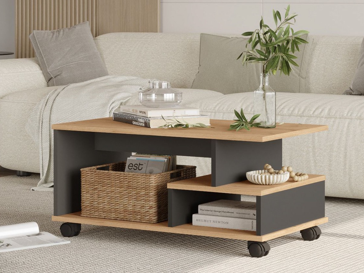 Klubska mizica Kailua 2788 (Antracit + Hrast)