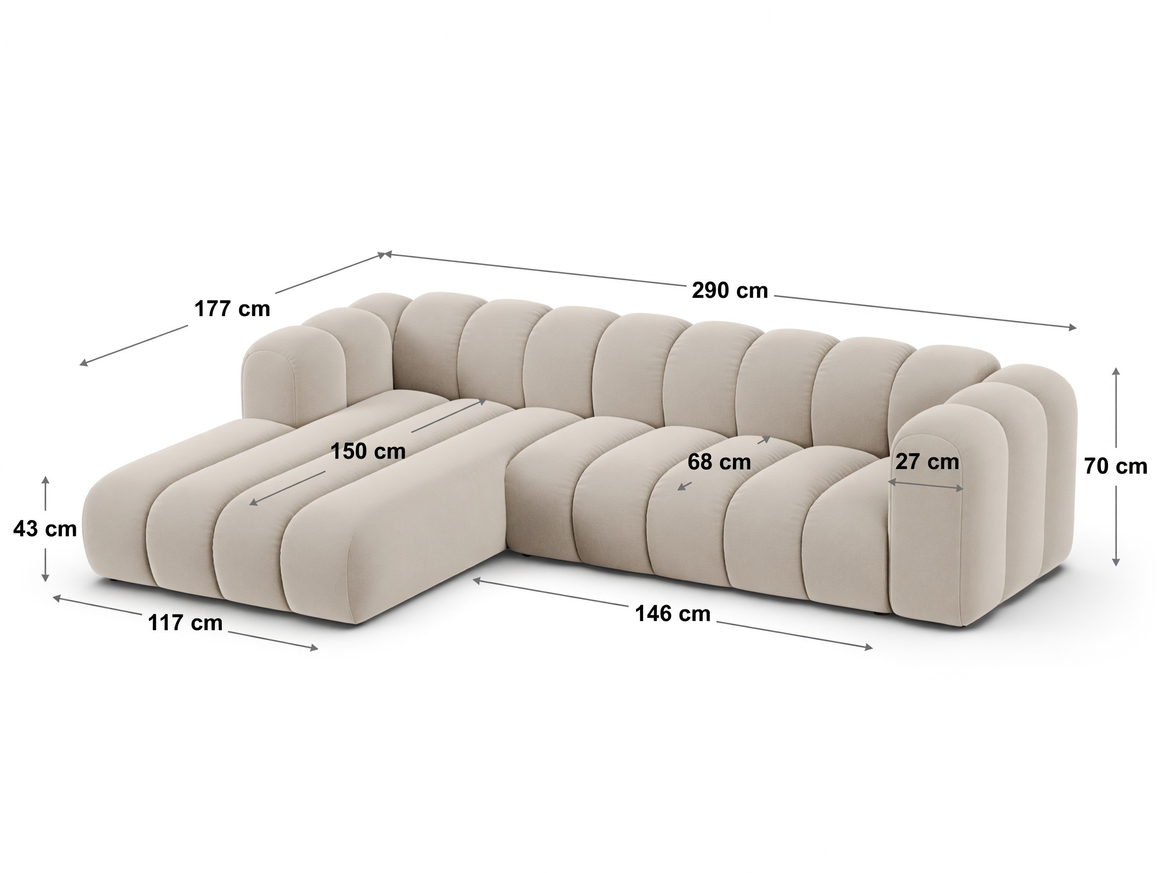 Modularna kotna sedežna garnitura Cirleve 106 (Baloo 2073)