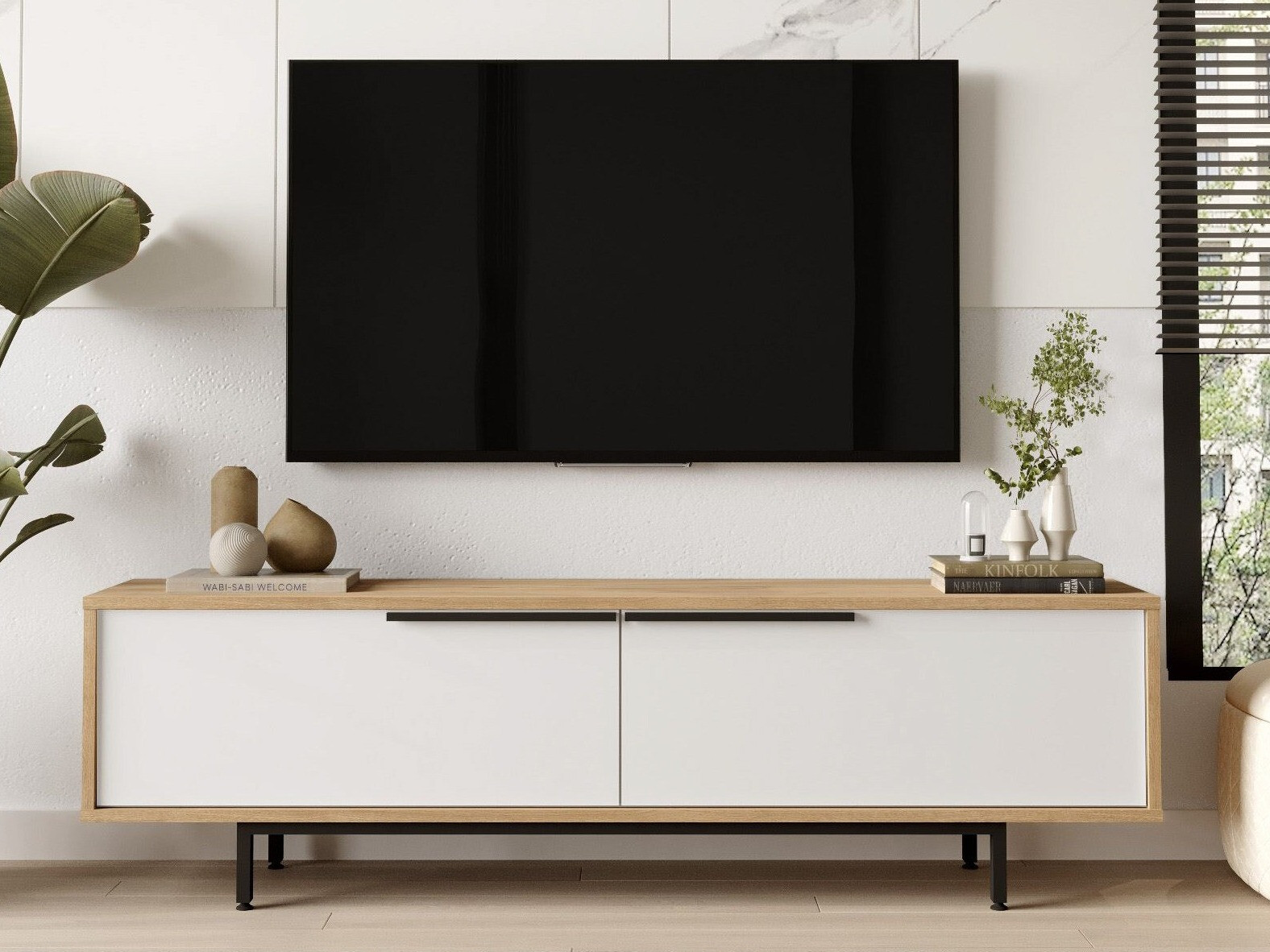 TV-omarica Fertore 101 (Hrast + Bela)